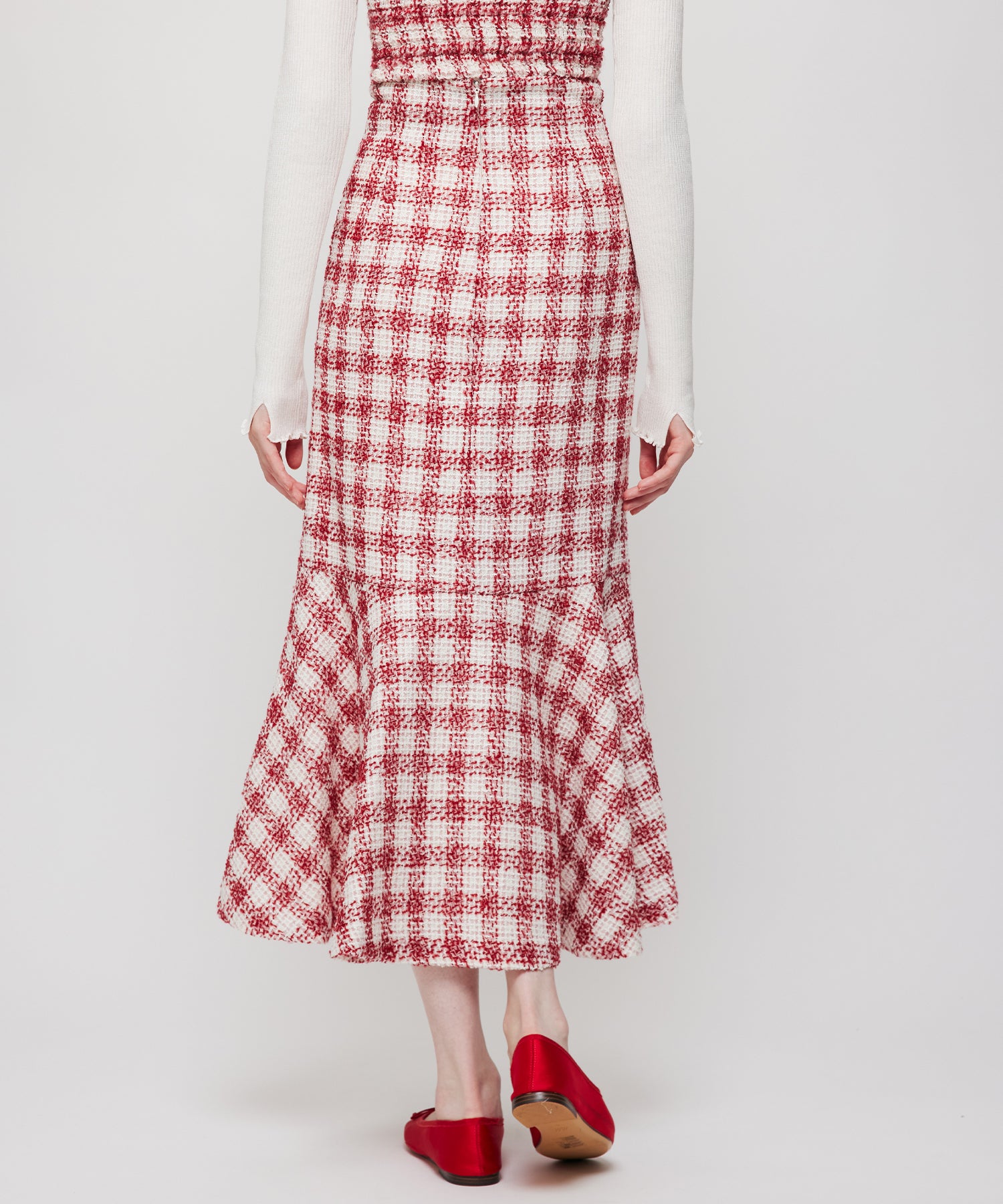 ループチェックマーメイドスカート