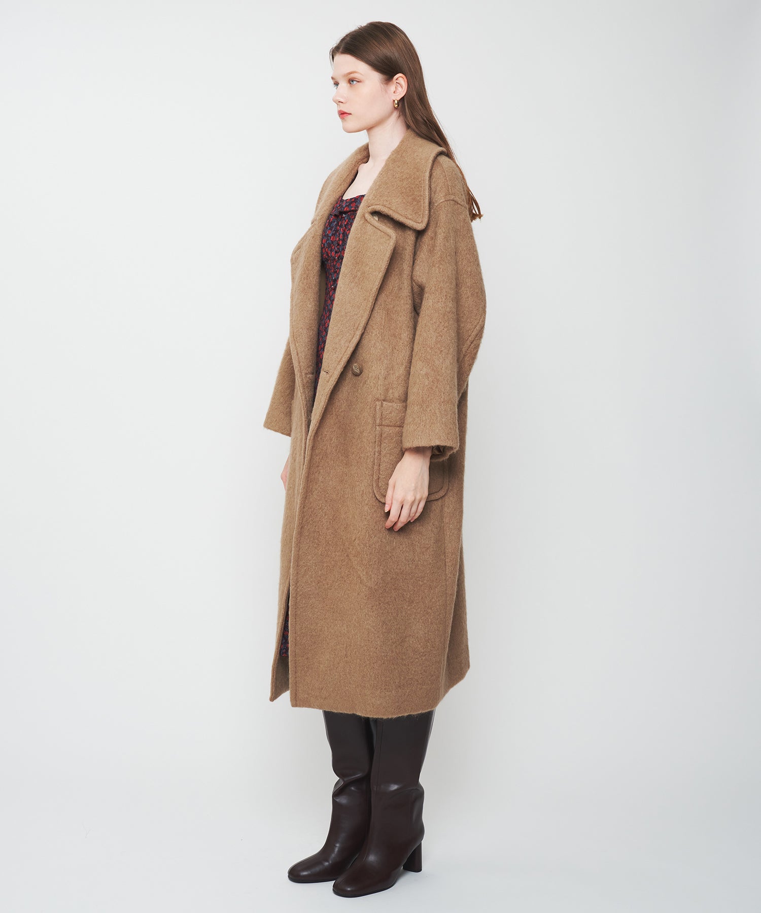 モヘヤシャギーステンカラーコート