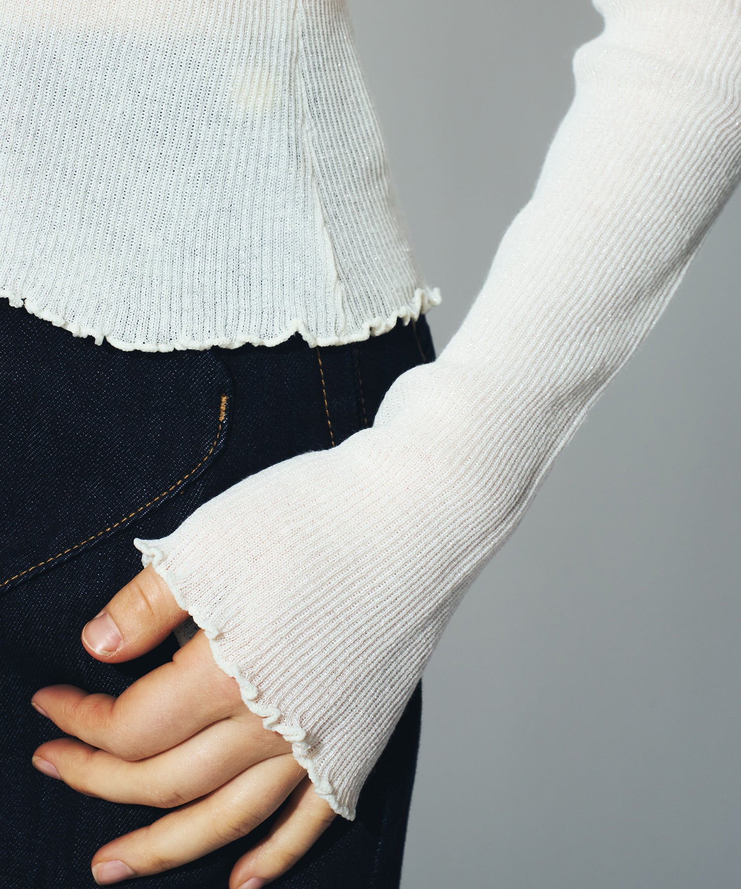 シアーリブニットカーディガン