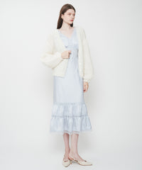 サテンシフォンレースMIXドレス