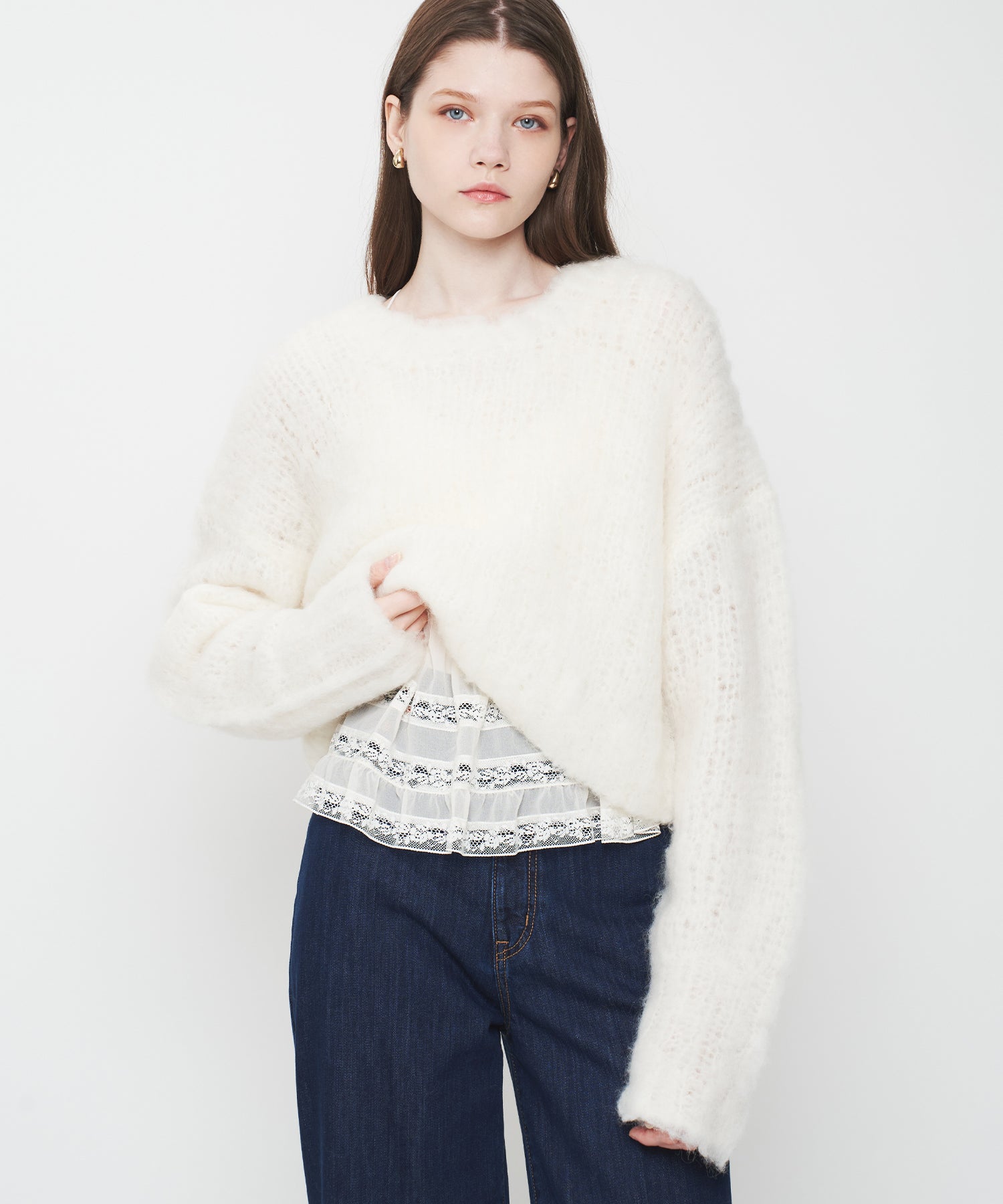 【予約】Alpaca ブラッシュドニットプルオーバー