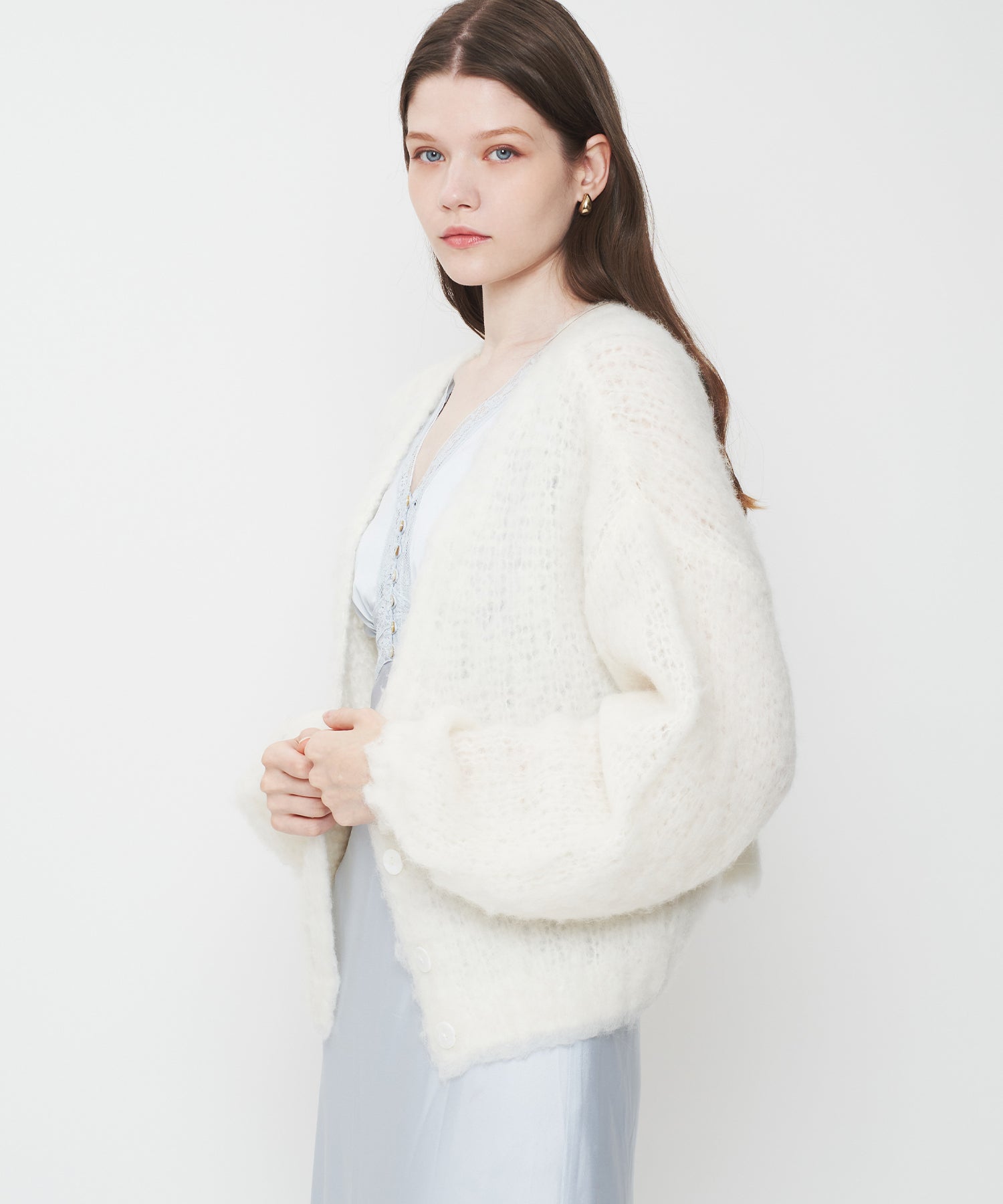【予約】Alpaca ブラッシュドニットカーディガン