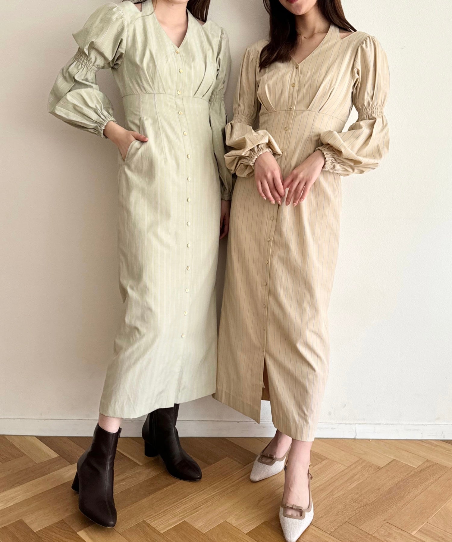 鏤空條紋女士連身裙