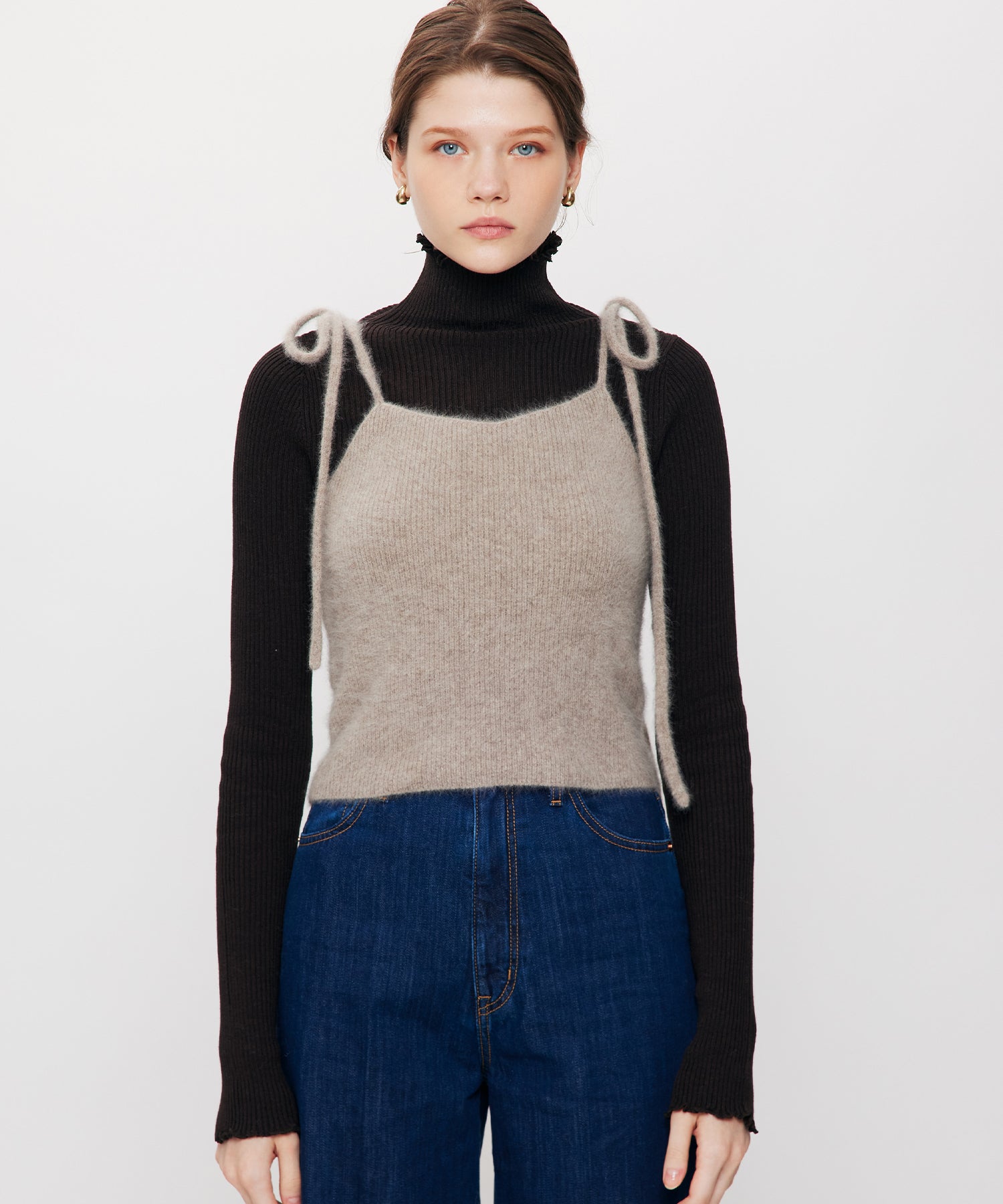 Fox Yak リボンニットキャミ