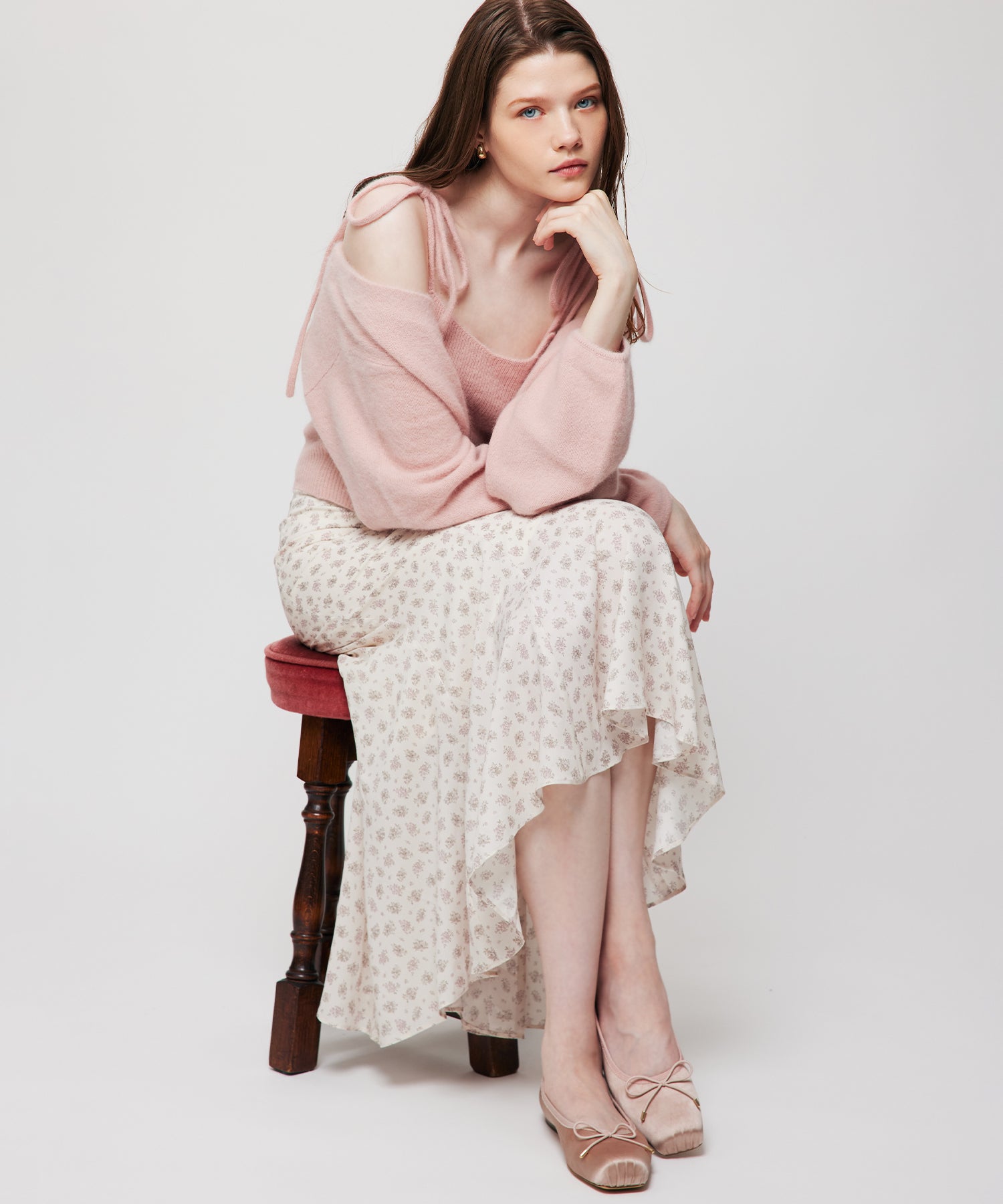 Fox Yak リボンニットキャミ