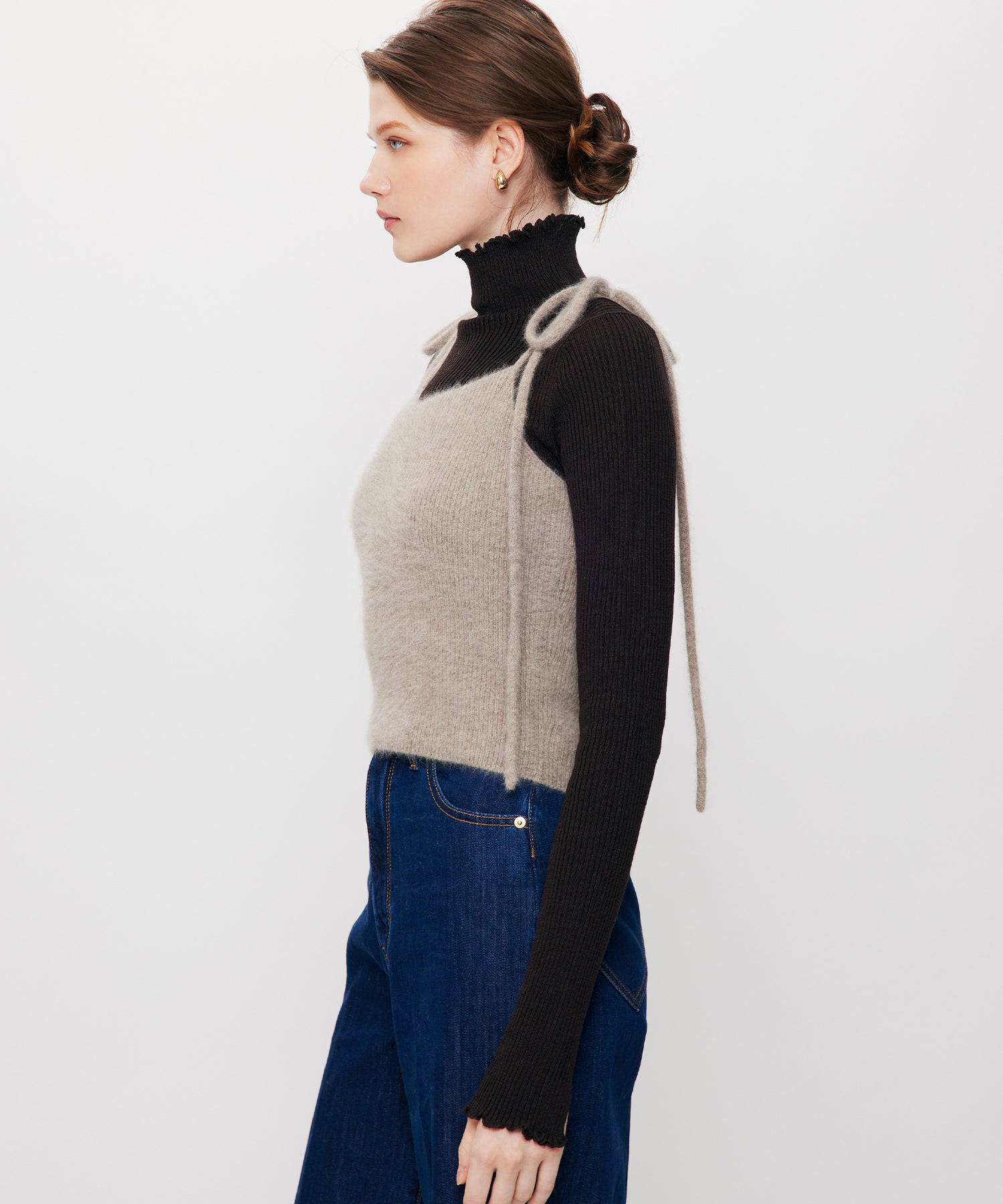 Fox Yak リボンニットキャミ