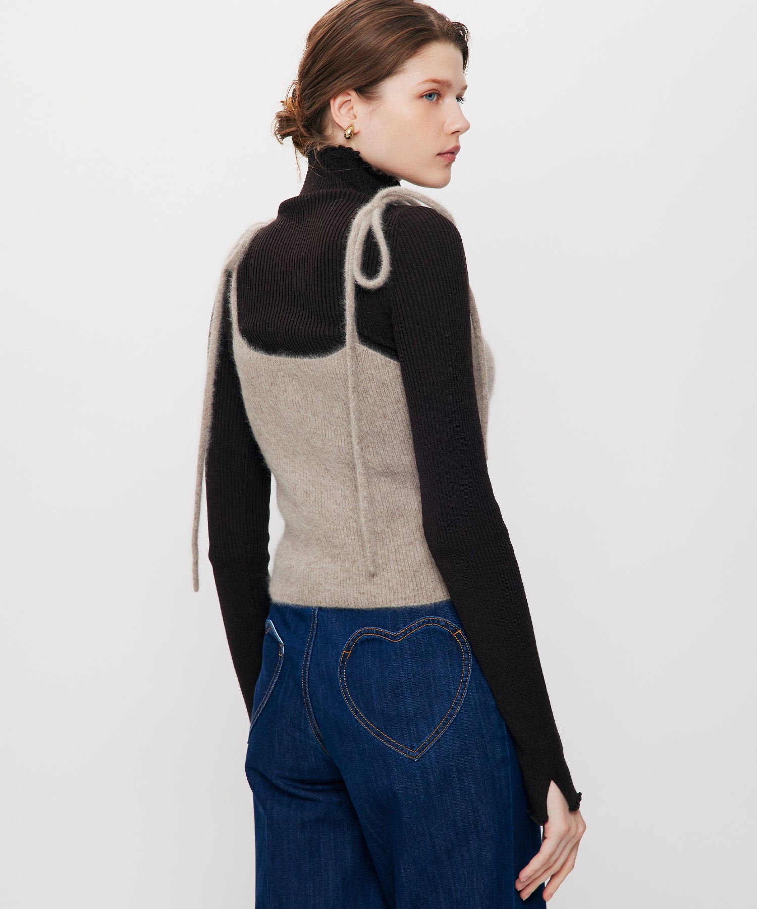 Fox Yak リボンニットキャミ