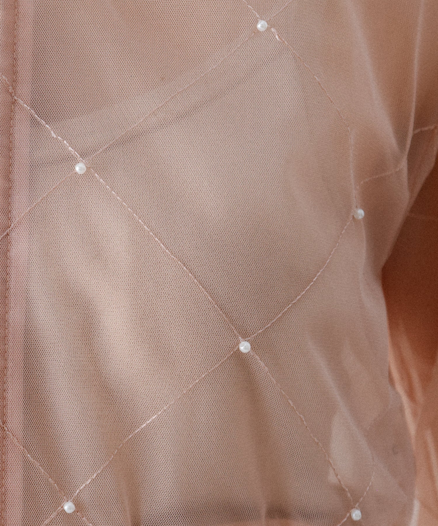 迷你珍珠薄紗束腰外套