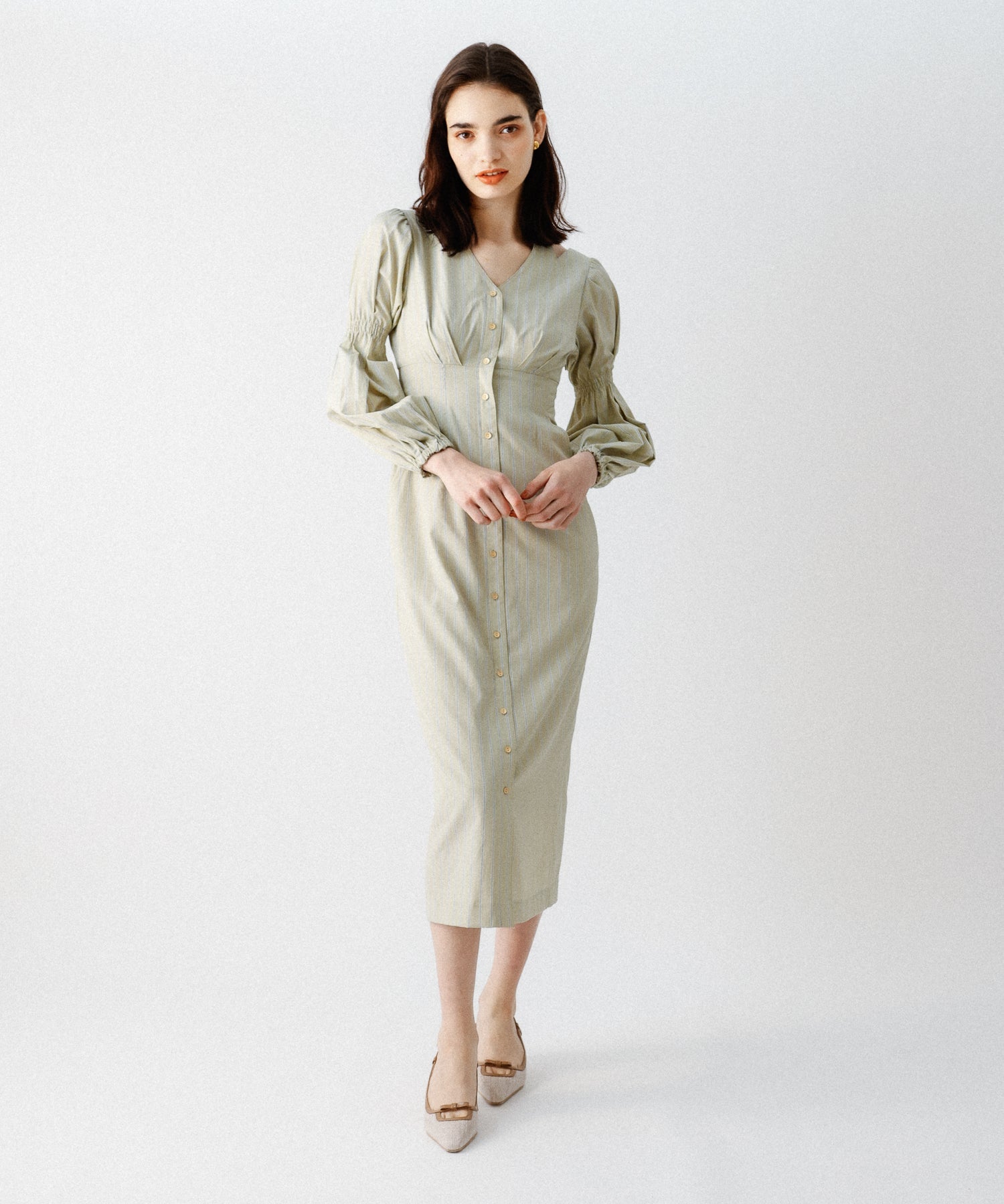 鏤空條紋女士連身裙