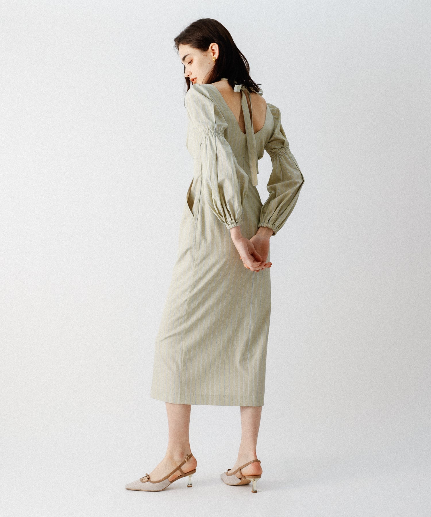 鏤空條紋女士連身裙