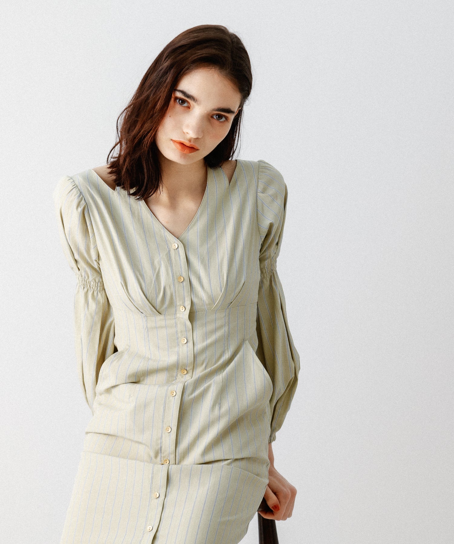 鏤空條紋女士連身裙