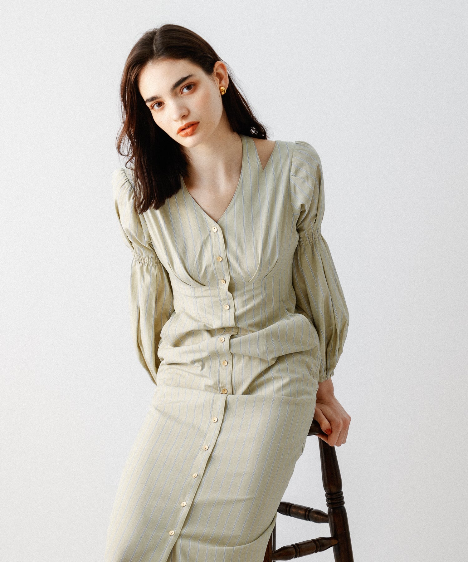 鏤空條紋女士連身裙