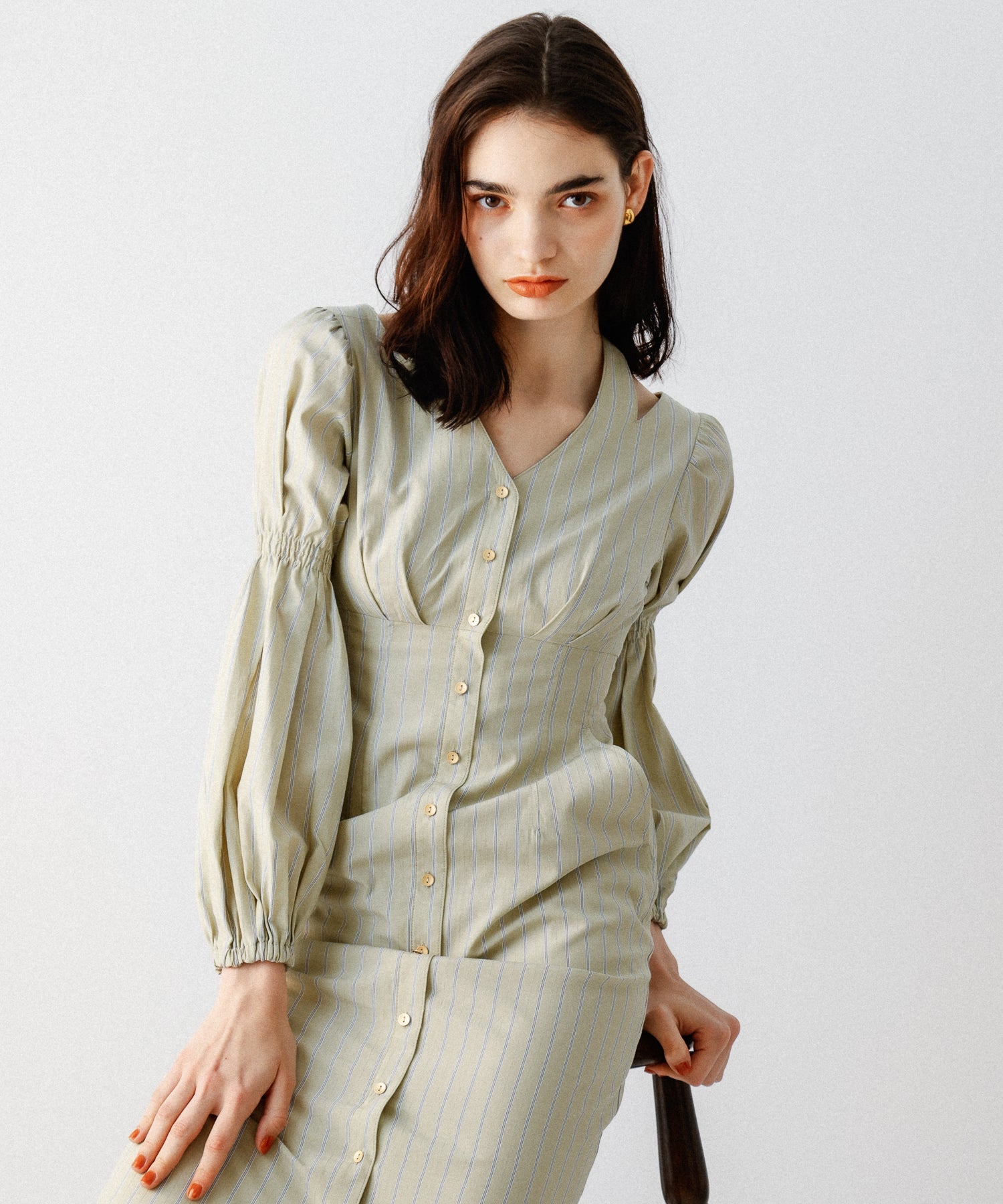 鏤空條紋女士連身裙