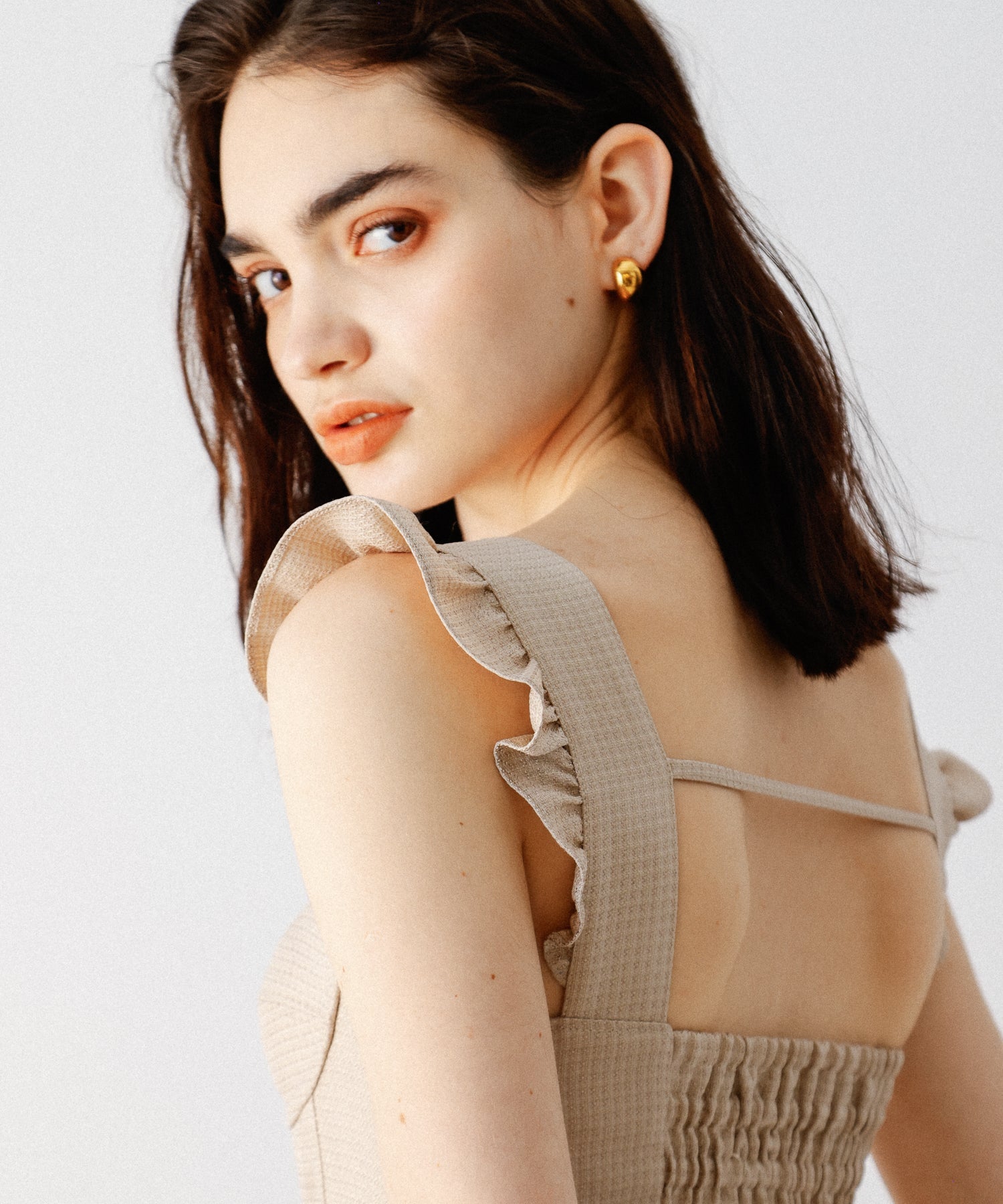 亮色提花女士連身裙