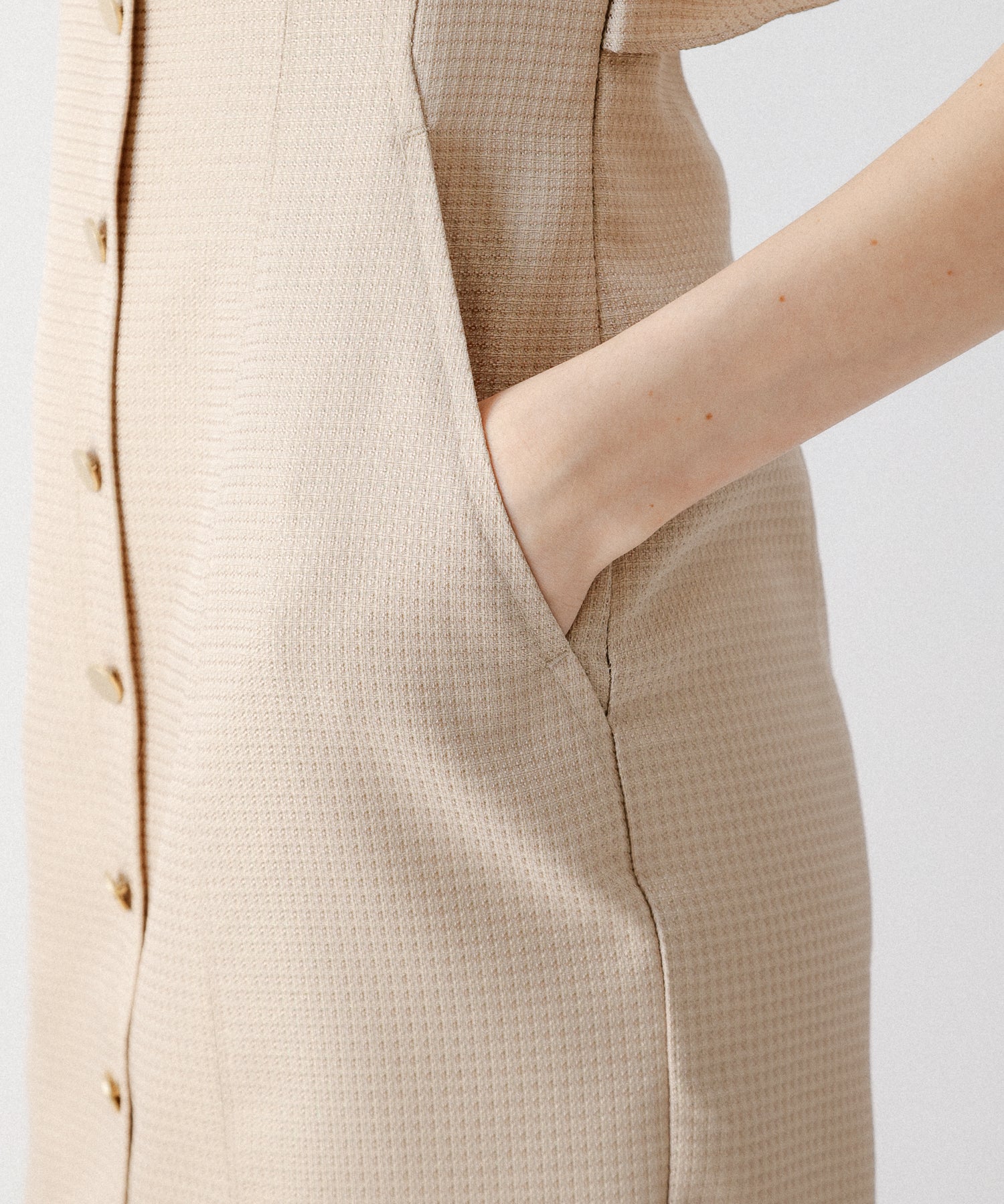 亮色提花女士連身裙