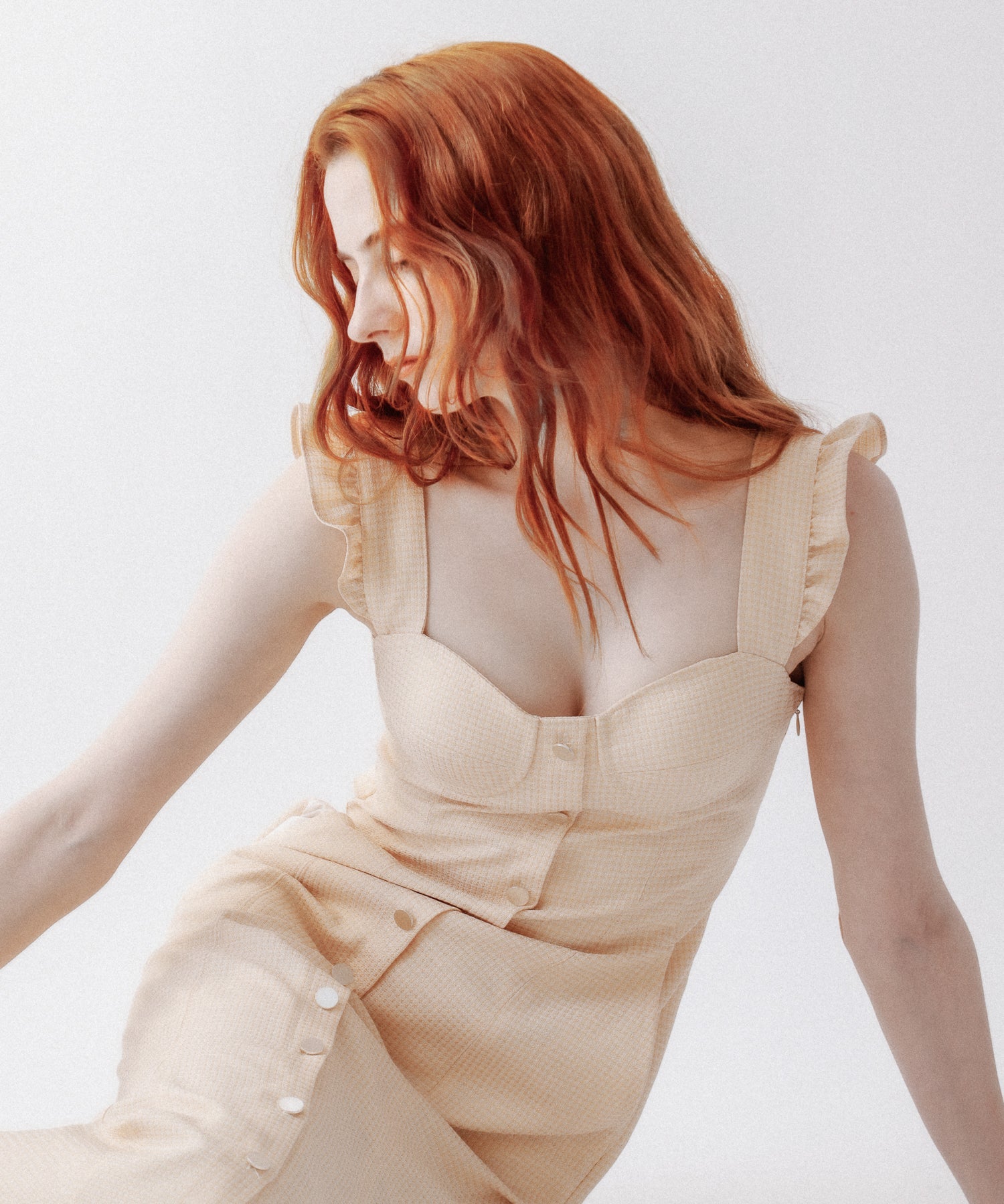 亮色提花女士連身裙