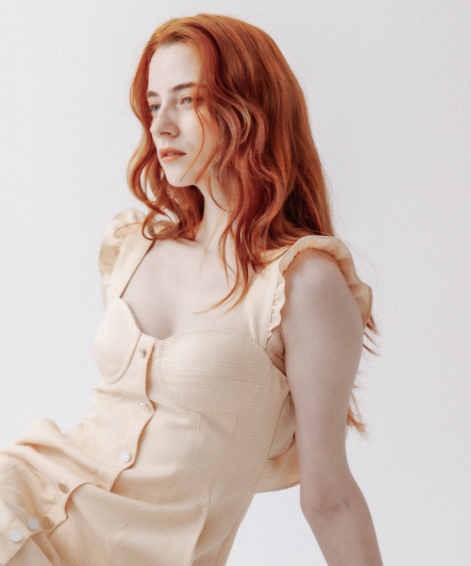 亮色提花女士連身裙