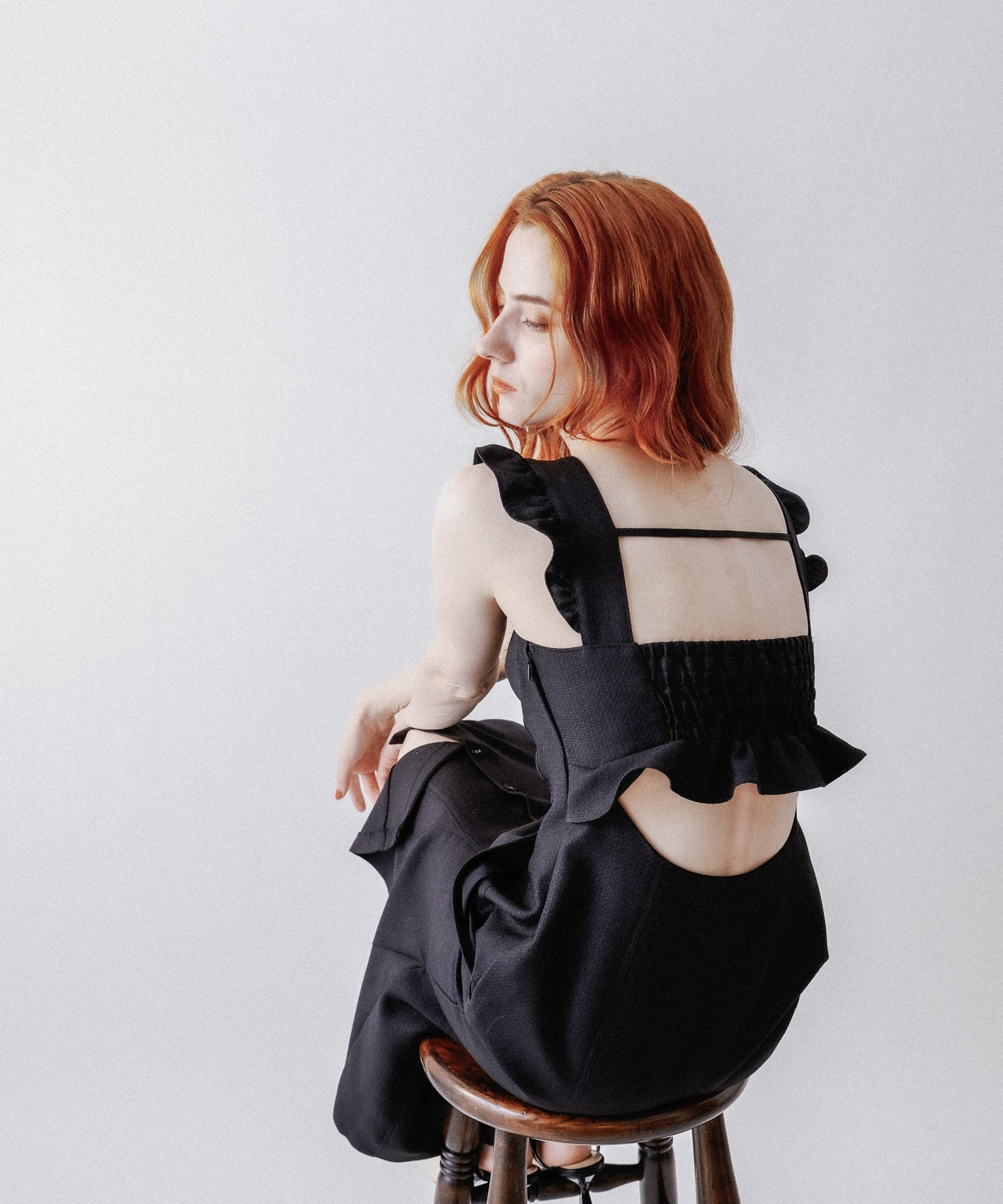 亮色提花女士連身裙