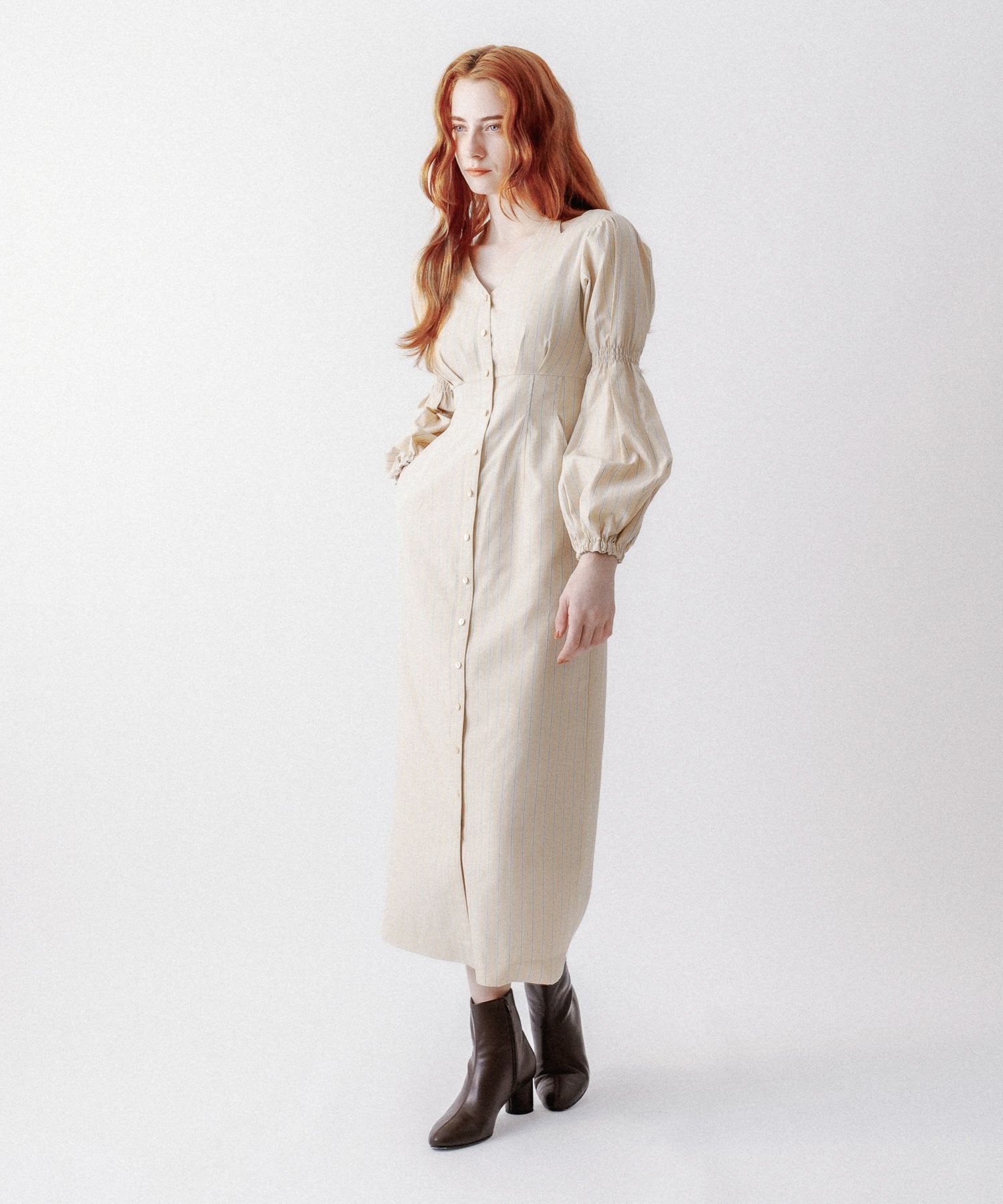 鏤空條紋女士連身裙