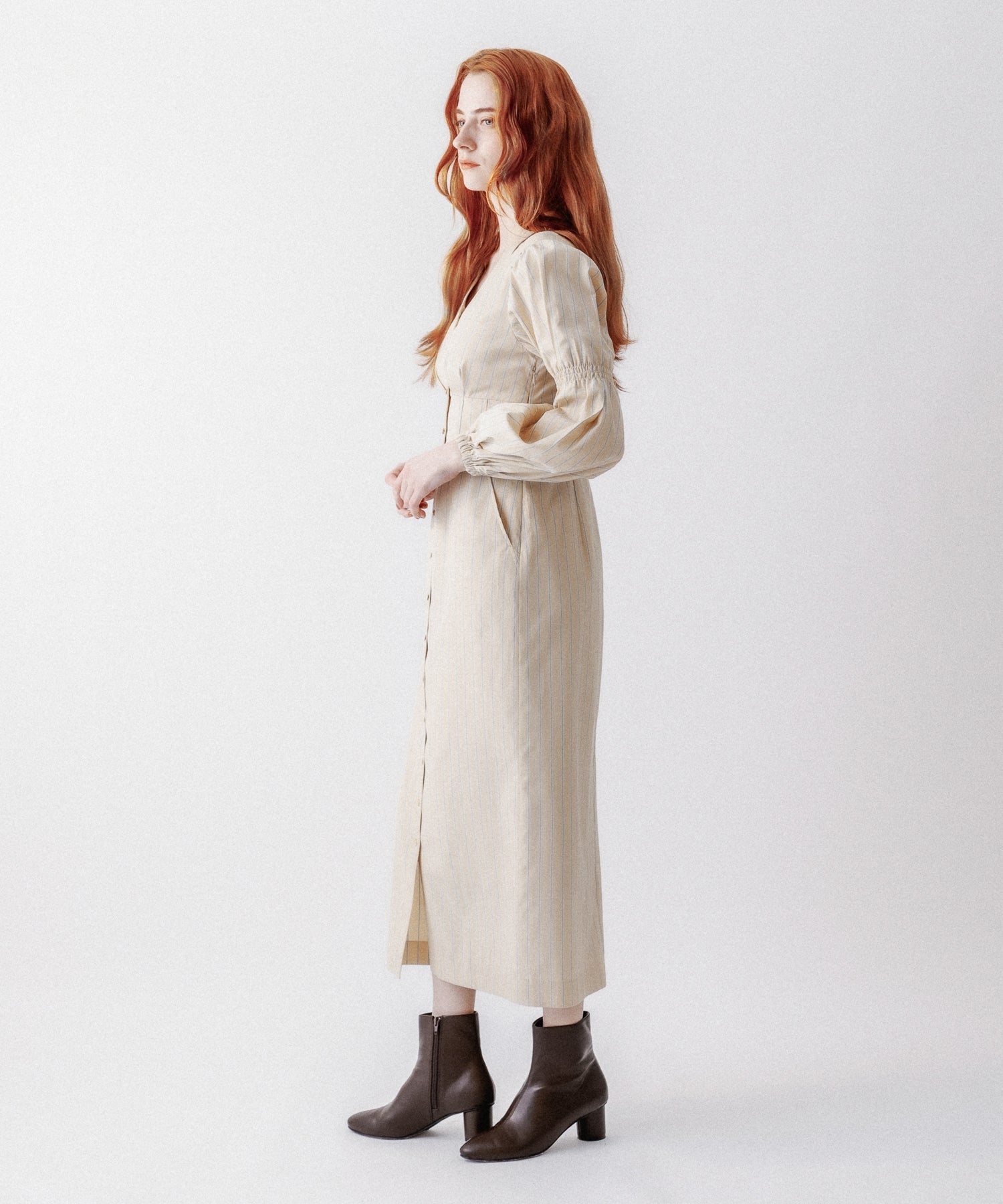 鏤空條紋女士連身裙