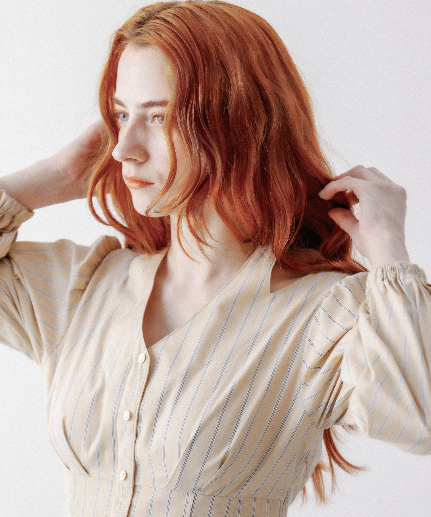 鏤空條紋女士連身裙