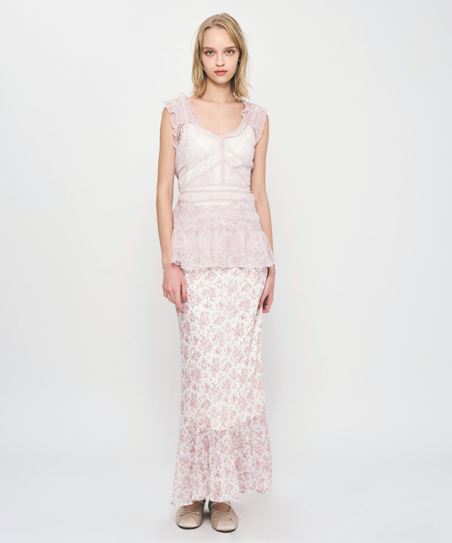 【予約】レースMIXバリエブラウス