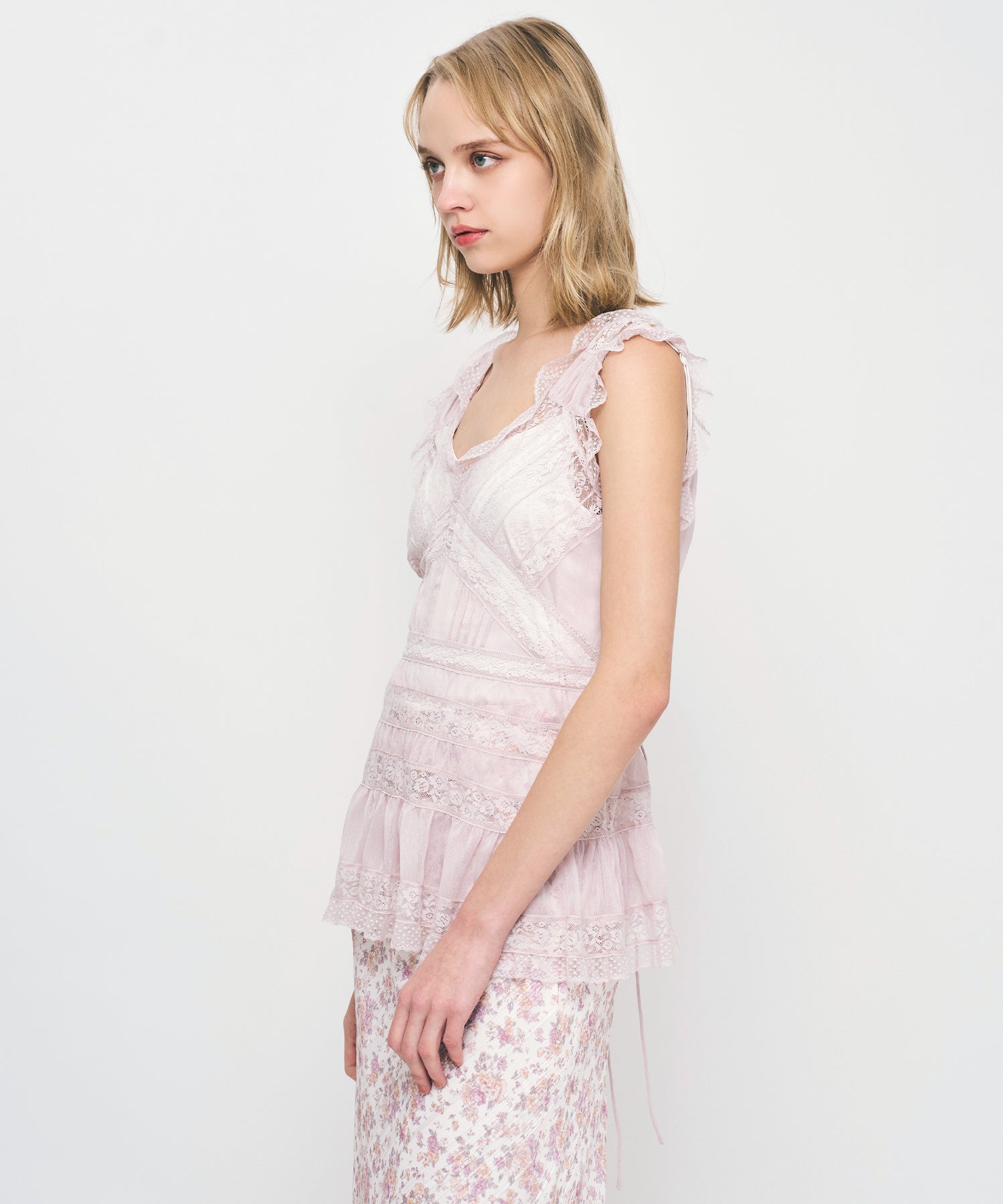 レースMIXバリエブラウス