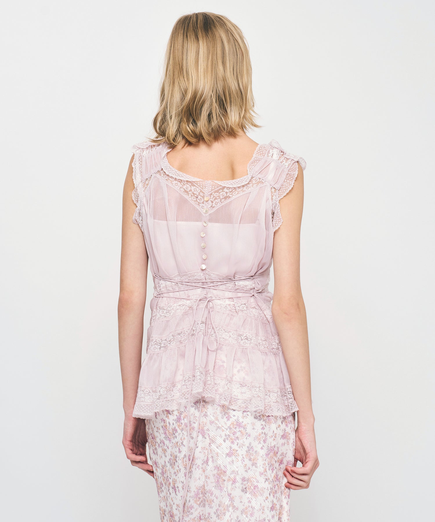 レースMIXバリエブラウス