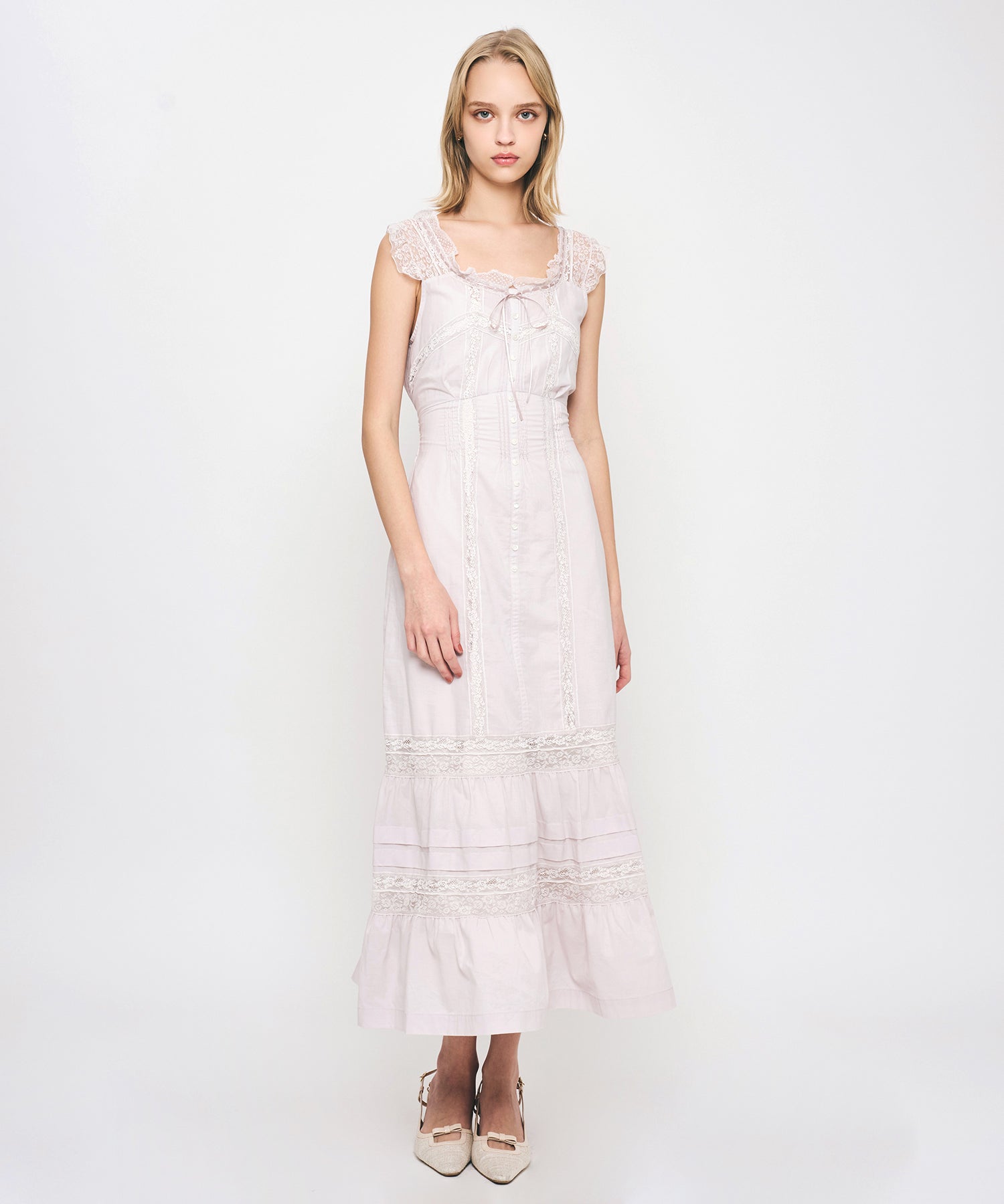 【予約】レースMIXヴィクトリアンワンピース