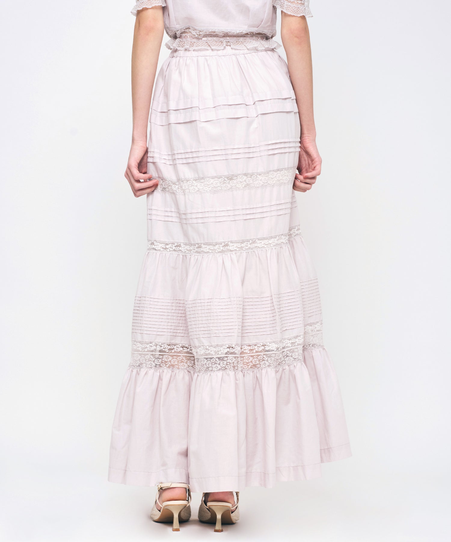レースMIXティアードスカート