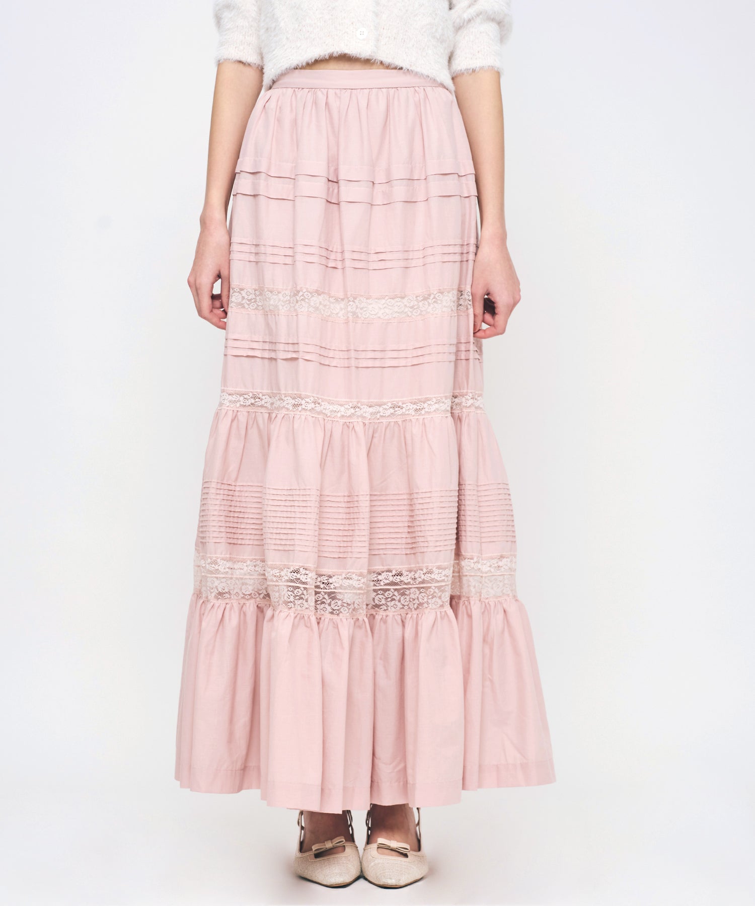 レースMIXティアードスカート
