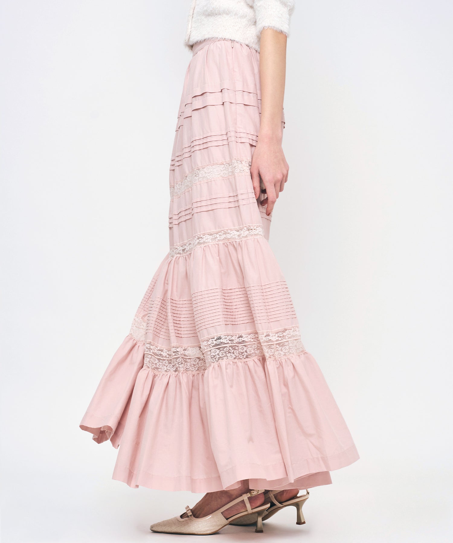 レースMIXティアードスカート