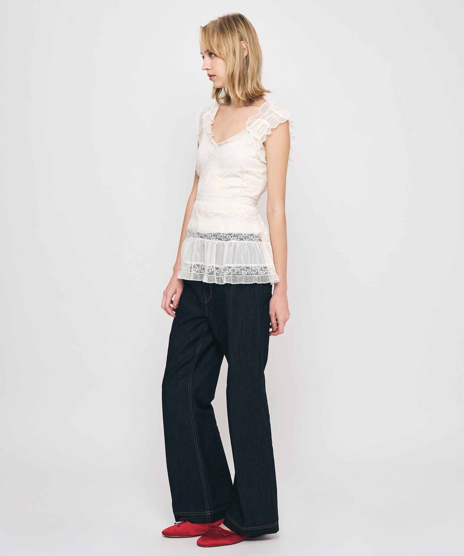 レースMIXバリエブラウス