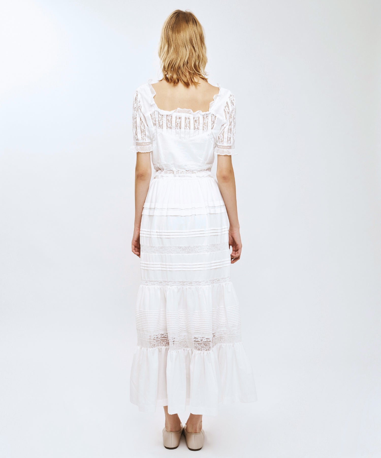 レースMIXティアードスカート