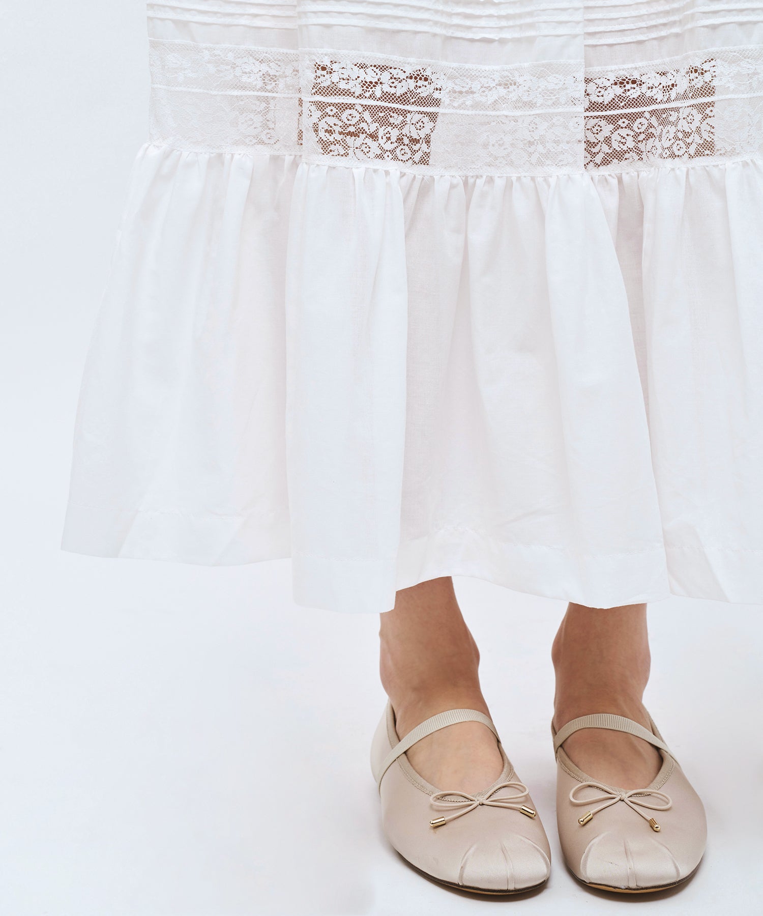 レースMIXティアードスカート