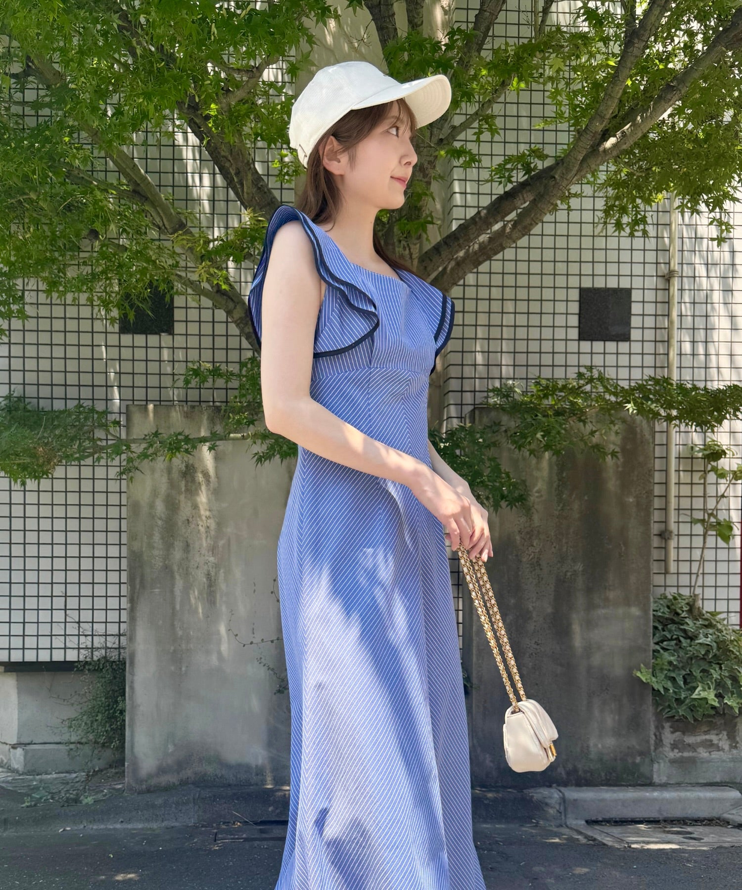 Frill shoulder dress
