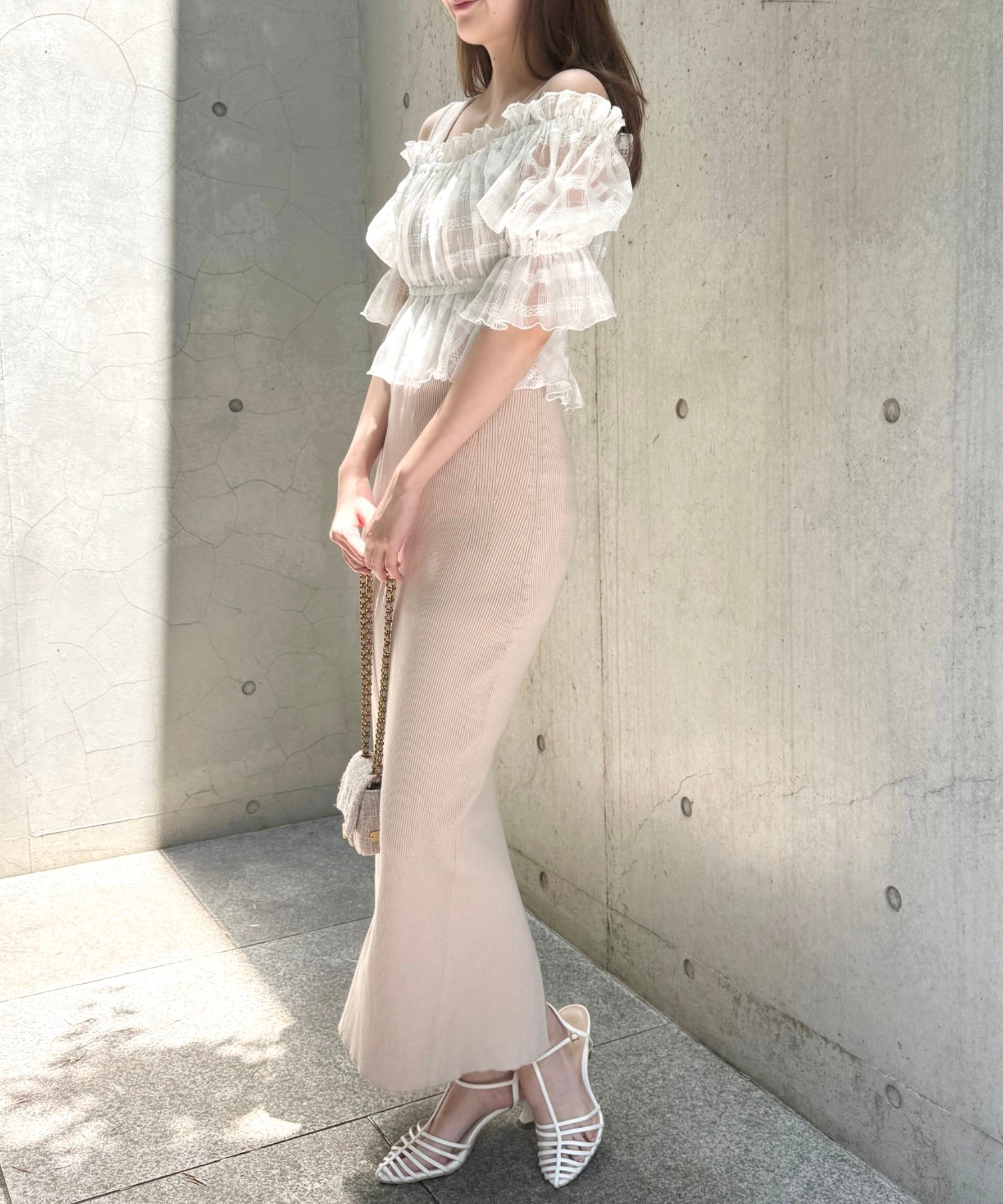 薄紗襯衫套裝連身裙