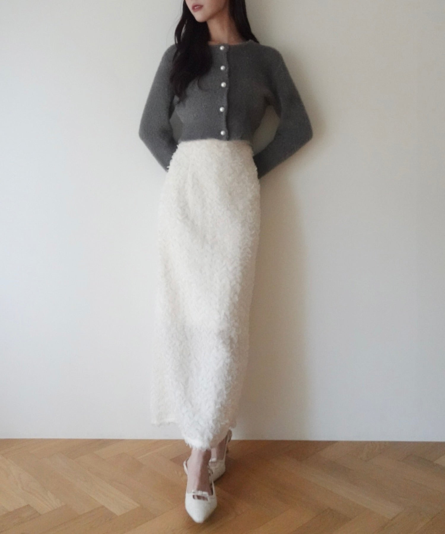 刺繡蕾絲半身裙