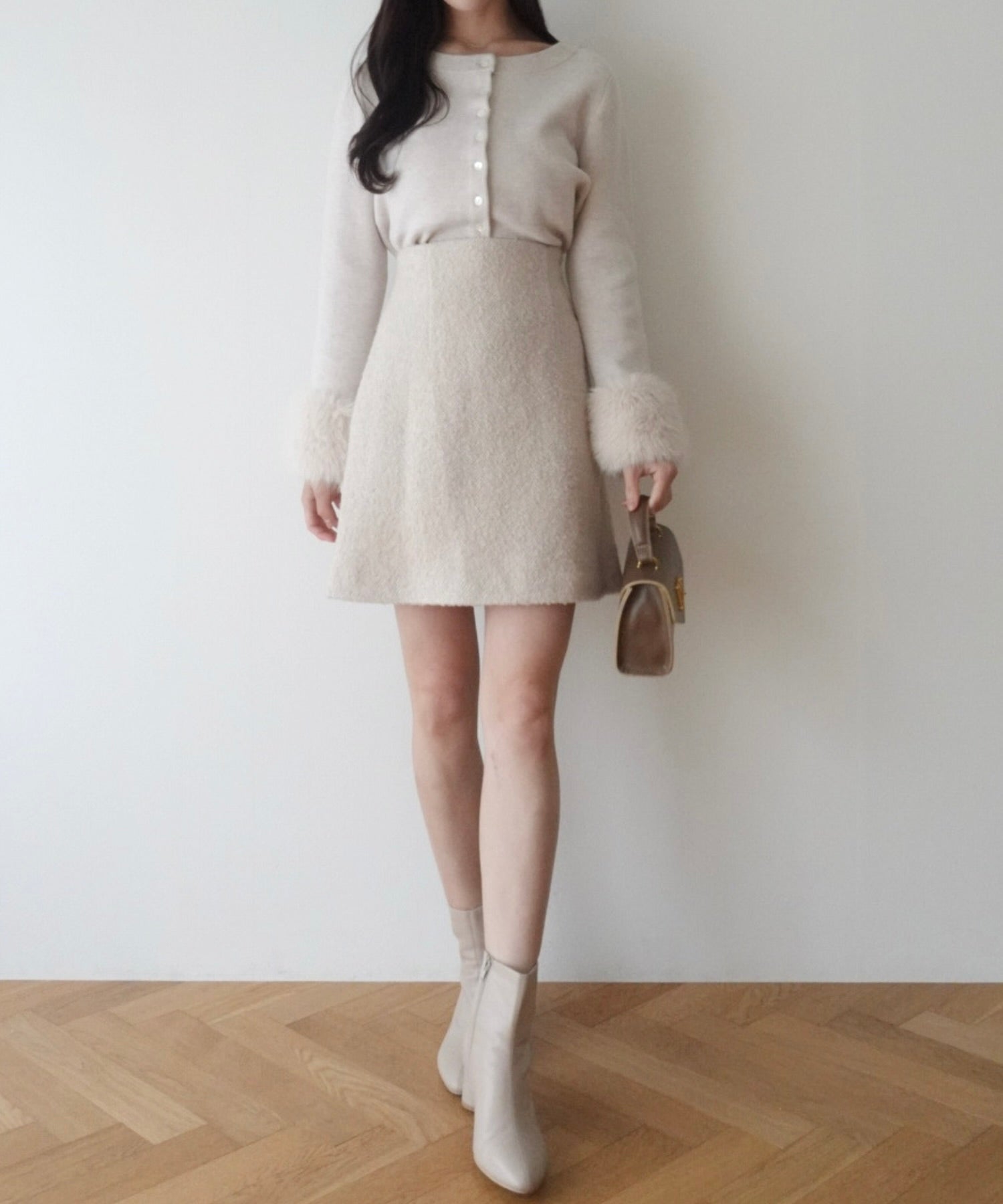 人字紋迷你半身裙