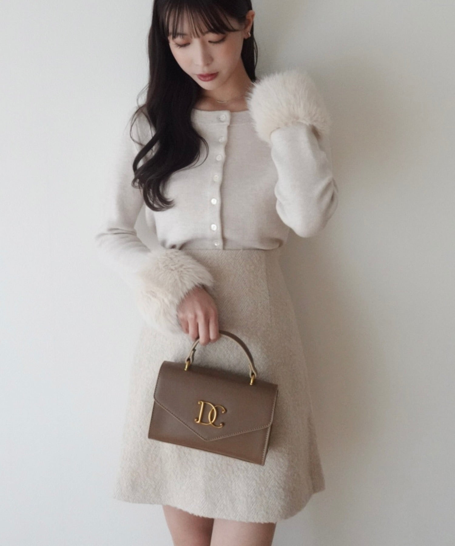 人字紋迷你半身裙