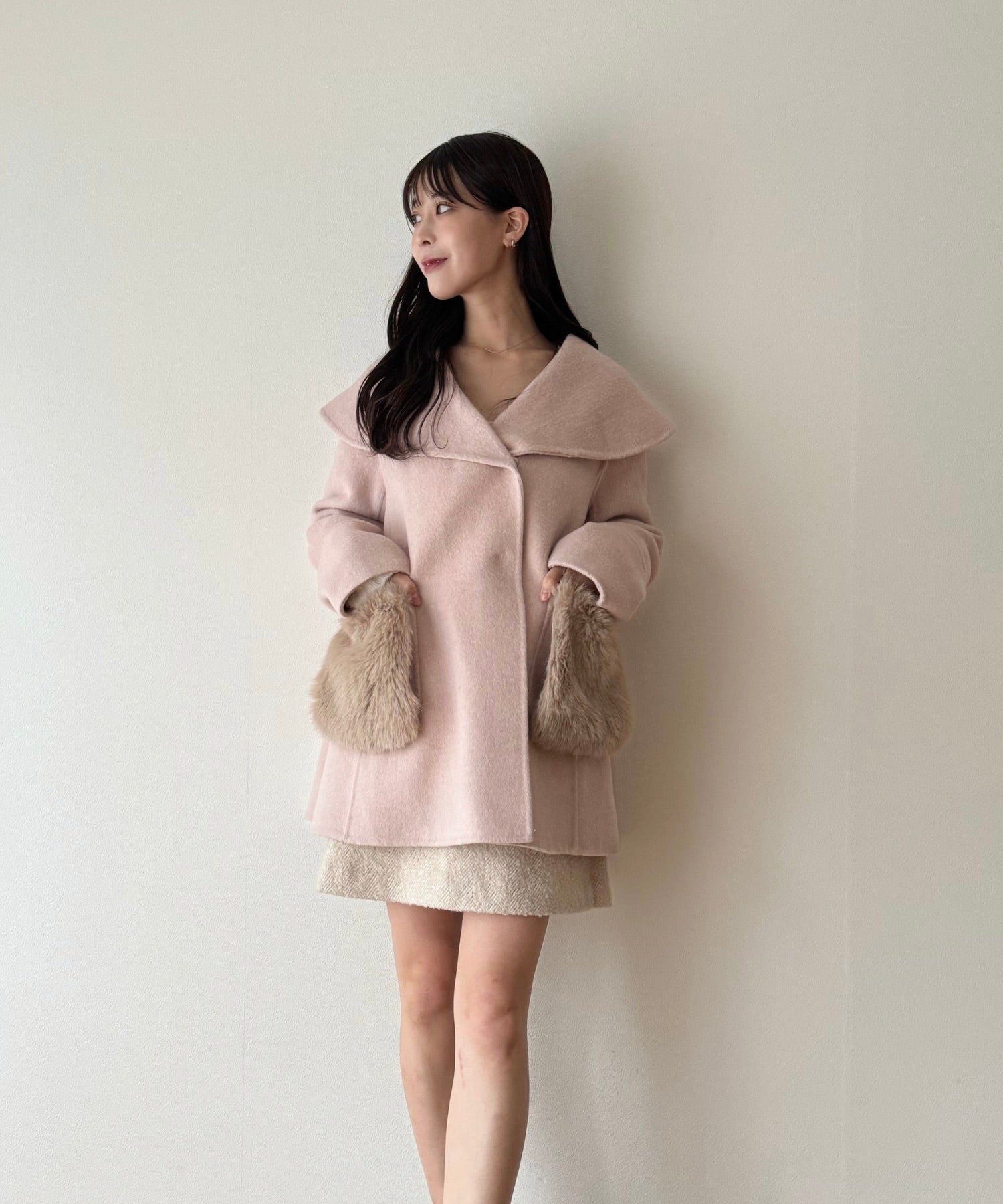 人字紋迷你半身裙