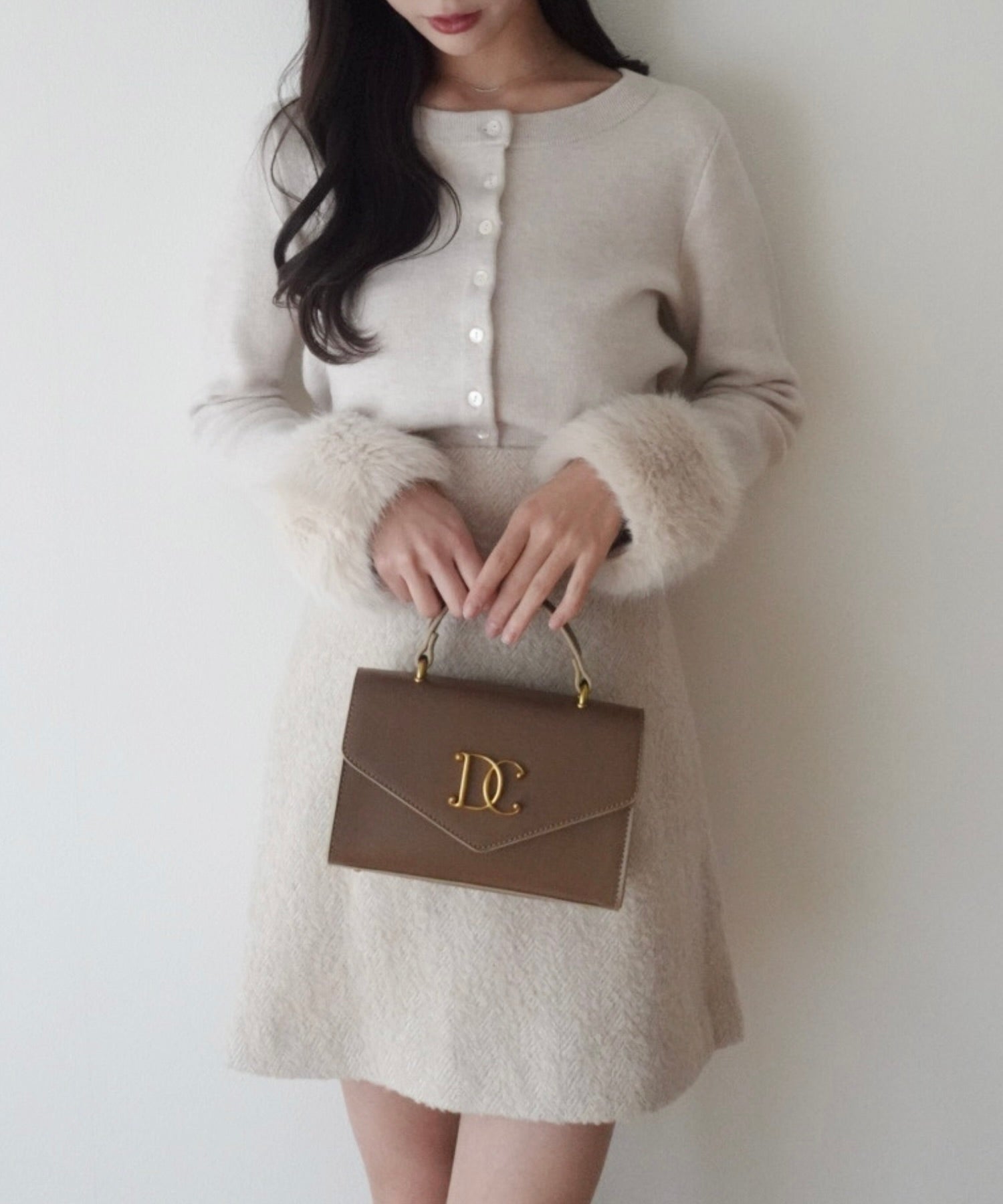 人字紋迷你半身裙