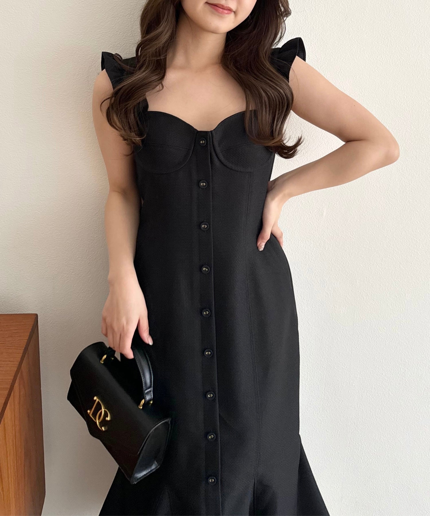 亮色提花女士連身裙