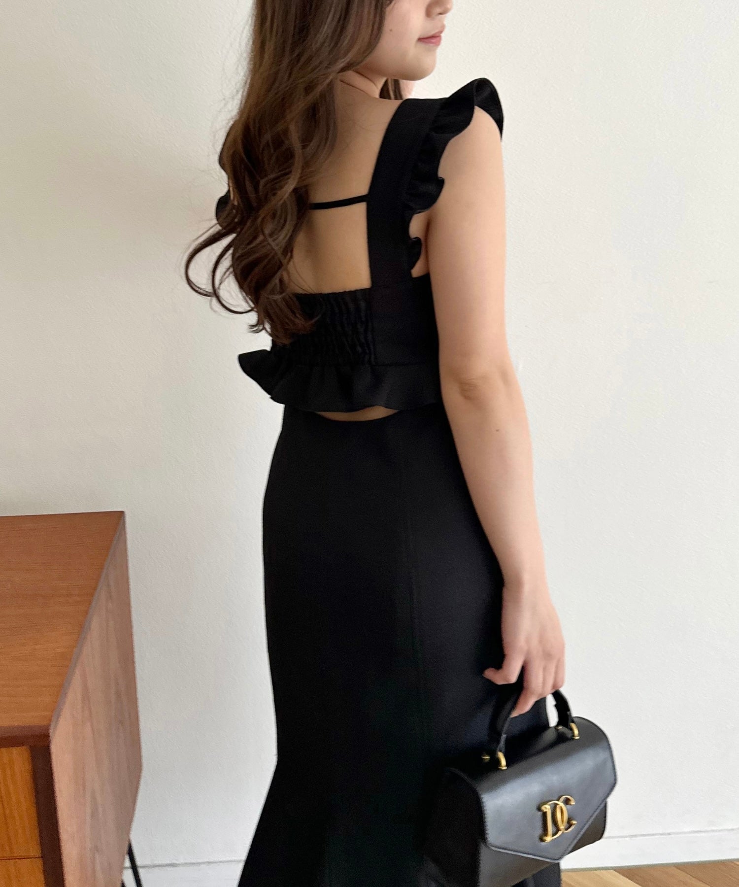 亮色提花女士連身裙