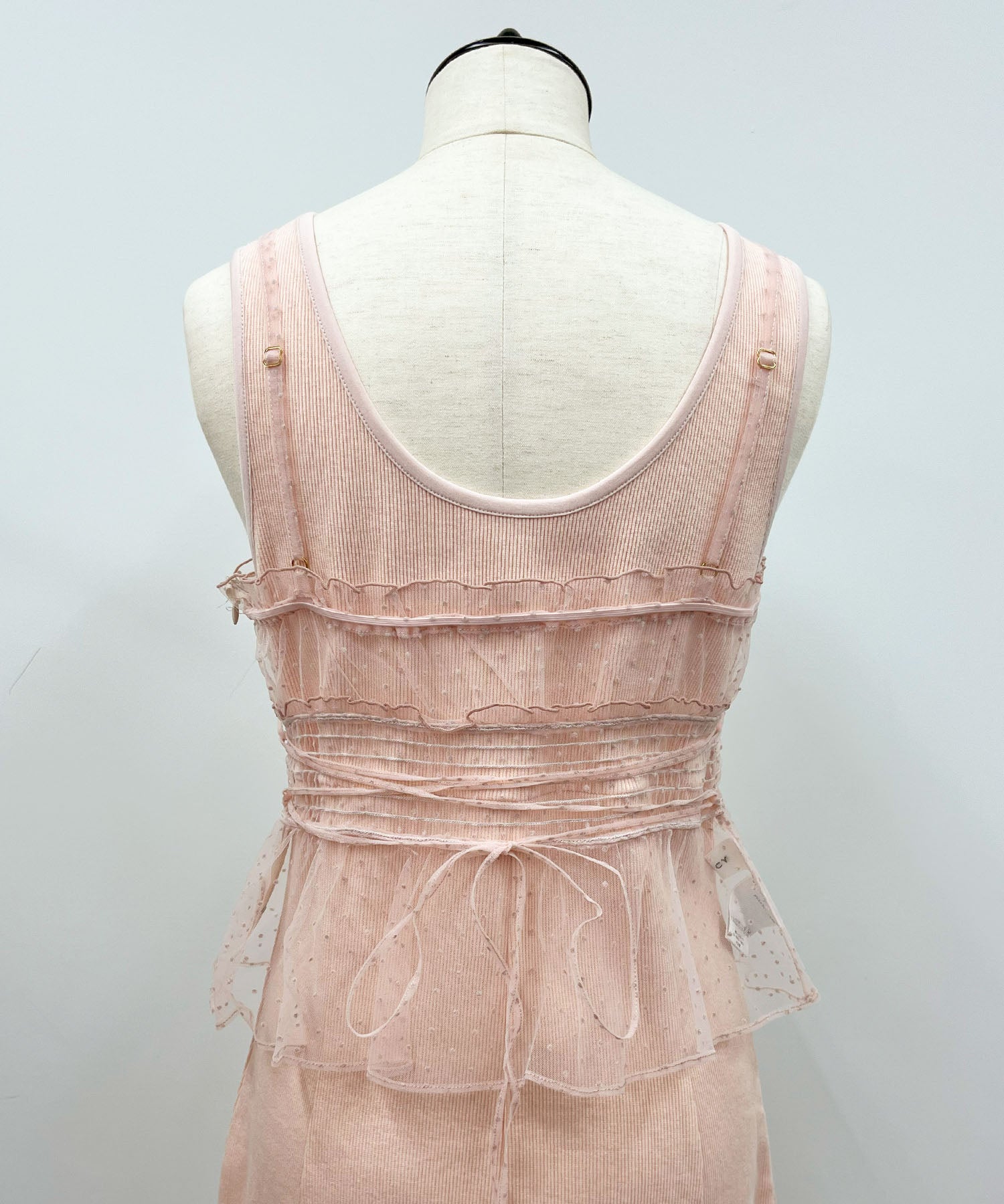 圓點緊身胸衣羅紋連身裙