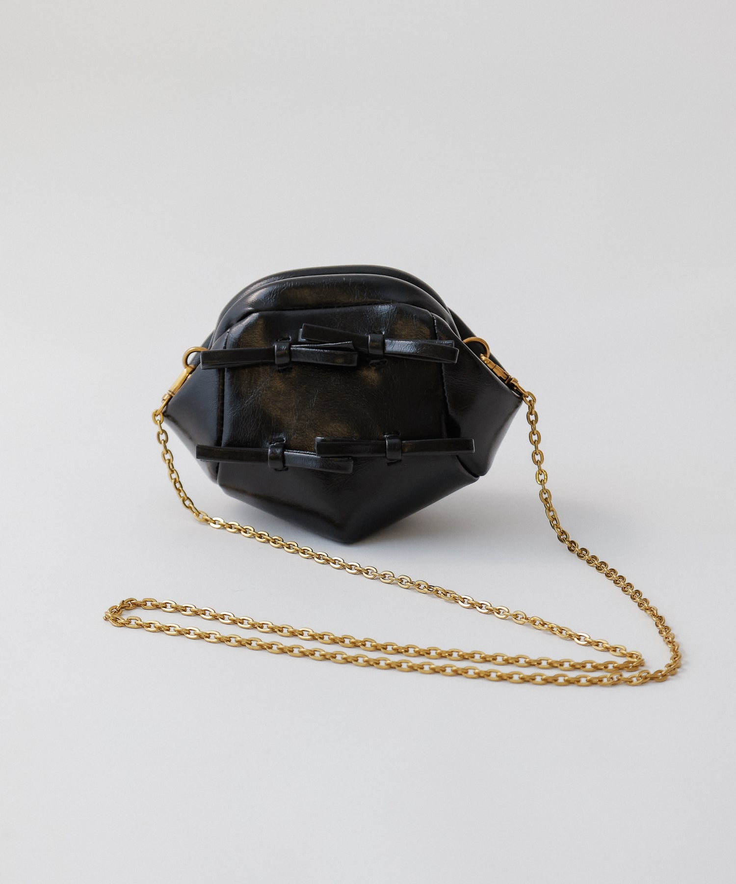 迷你絲帶框架手拿包鏈條包