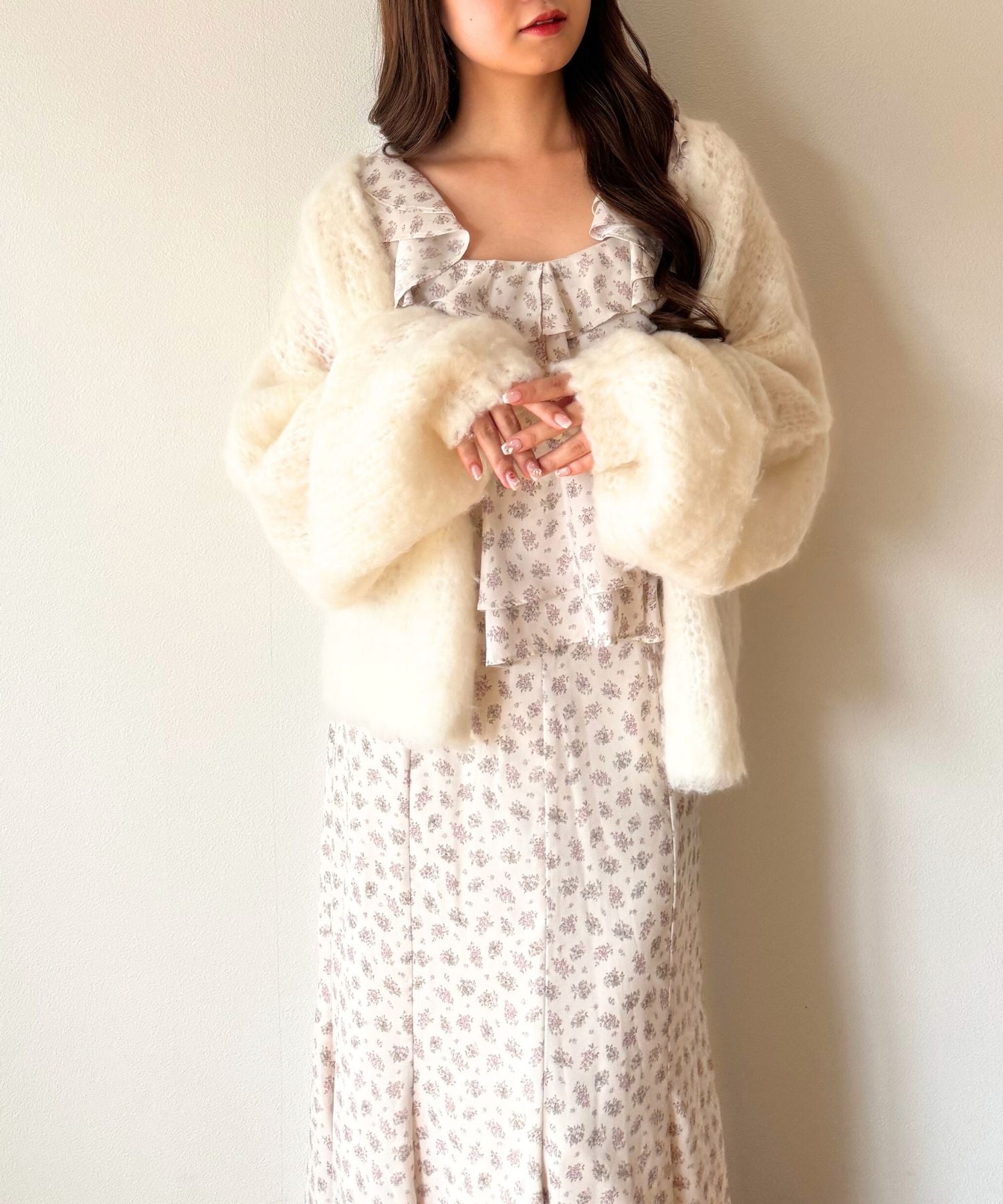【予約】Alpaca ブラッシュドニットカーディガン