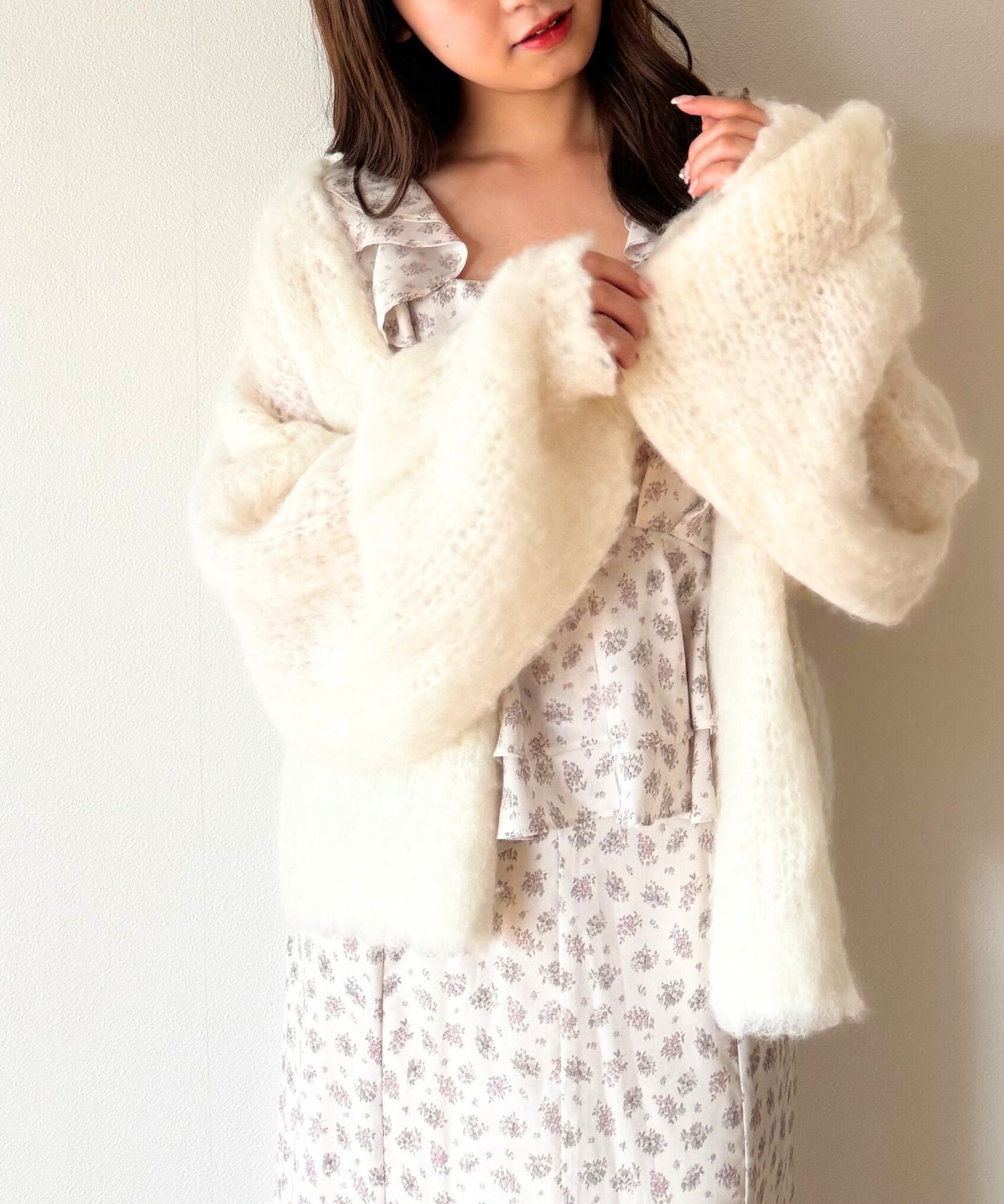 【予約】Alpaca ブラッシュドニットカーディガン
