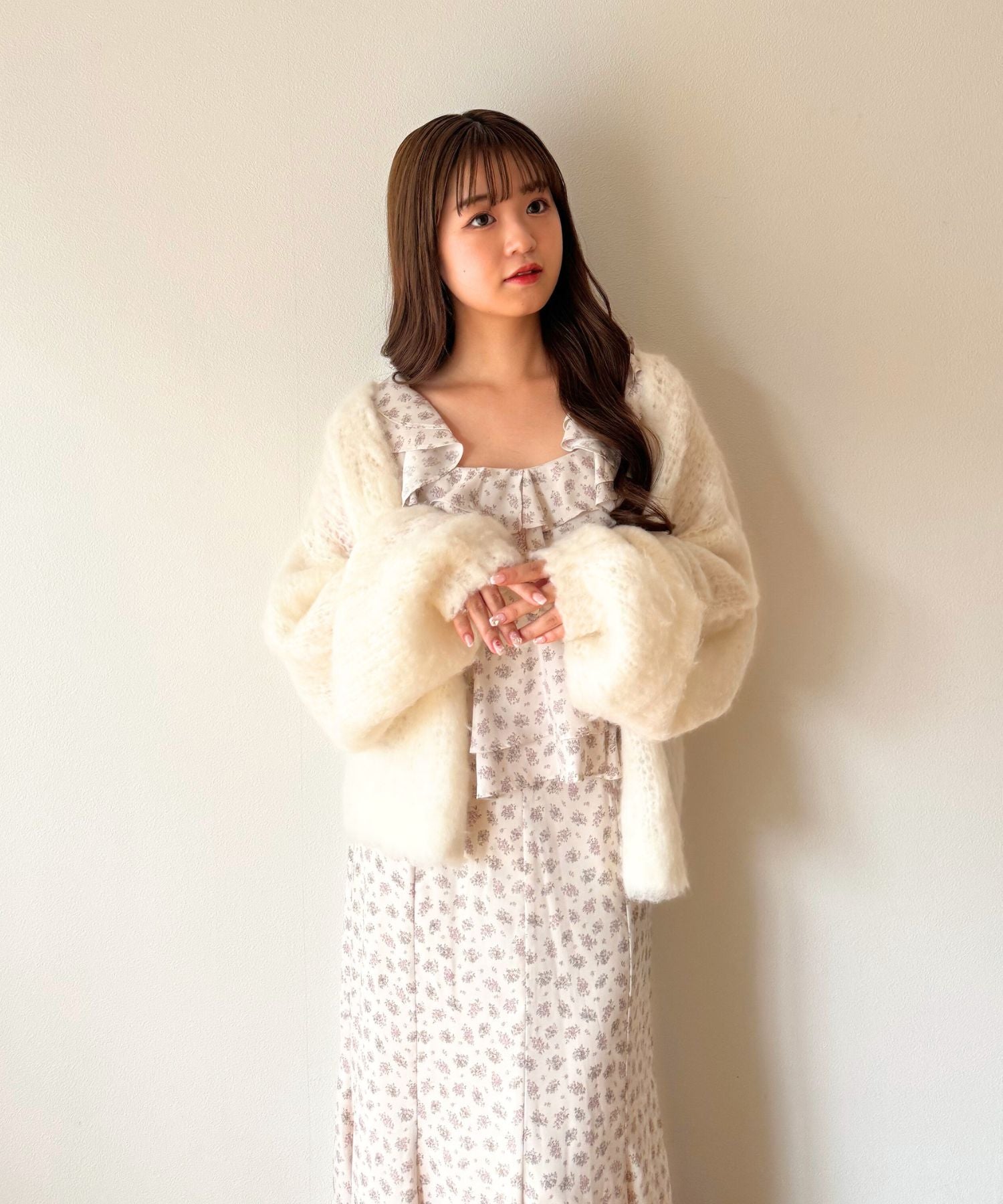 【予約】Alpaca ブラッシュドニットカーディガン