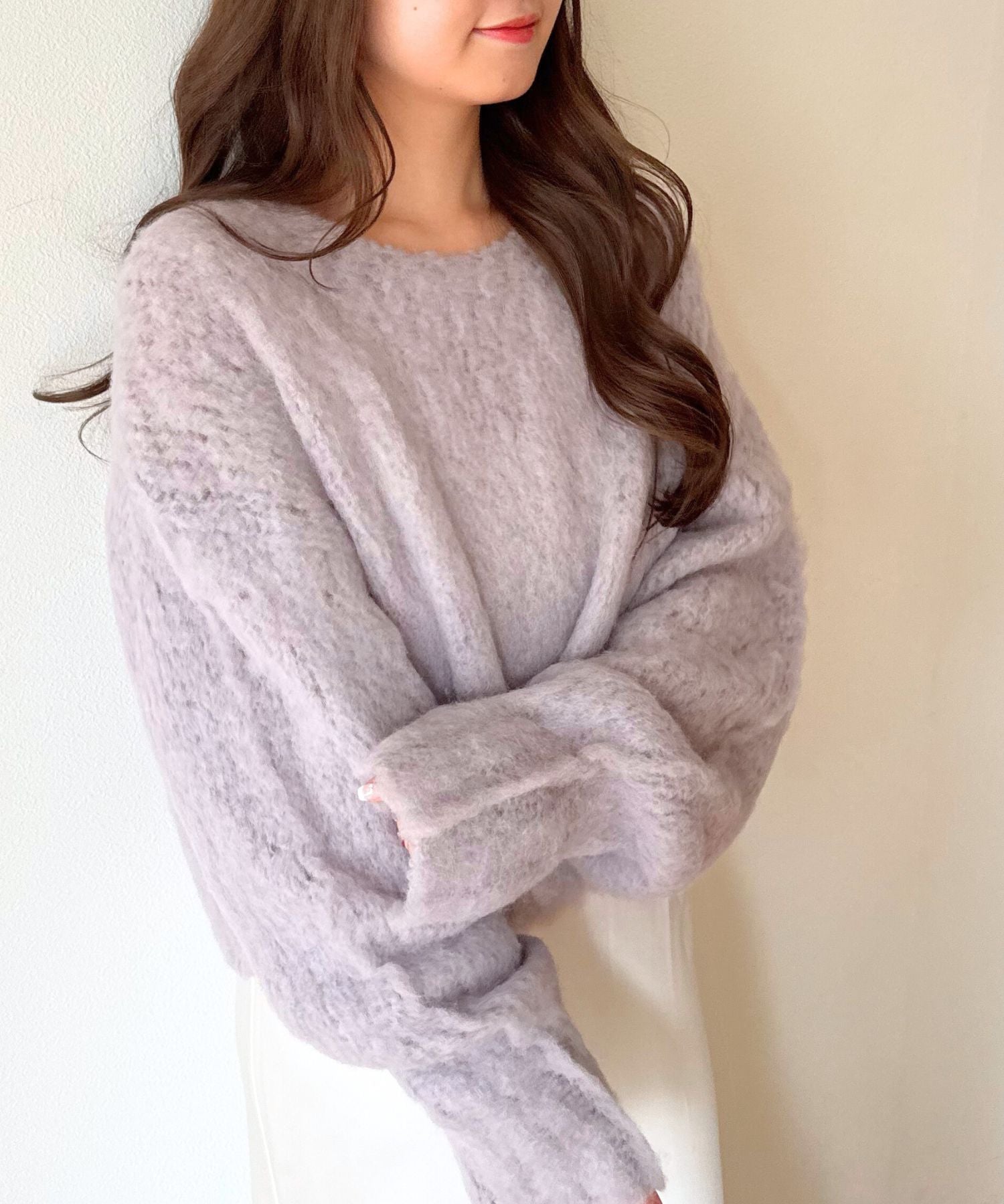【予約】Alpaca ブラッシュドニットプルオーバー